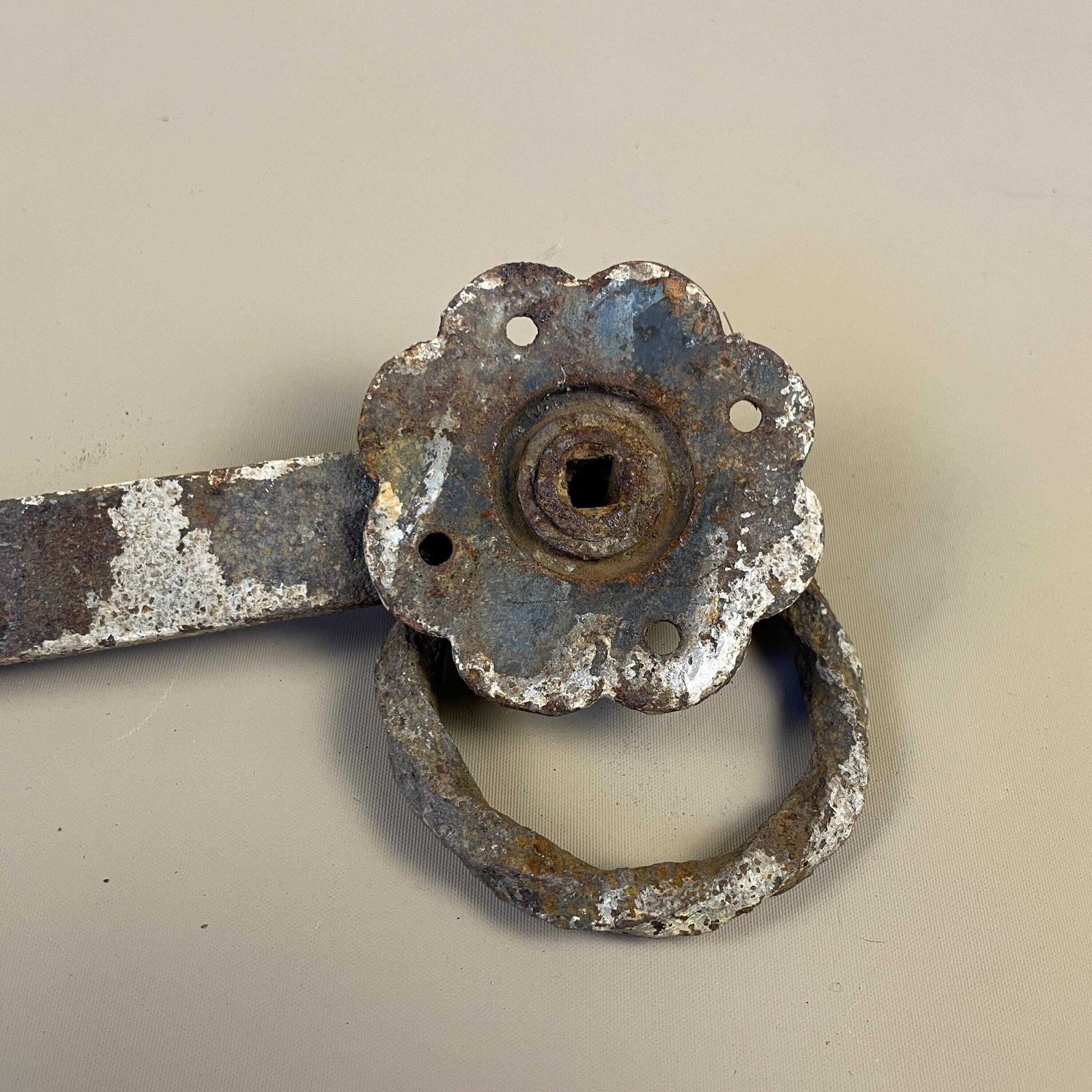 Antique Garden Door Lock Gate Latch Door Catch Metal Floral Shape Base Very Old Outdoor Shed Latch photo buy