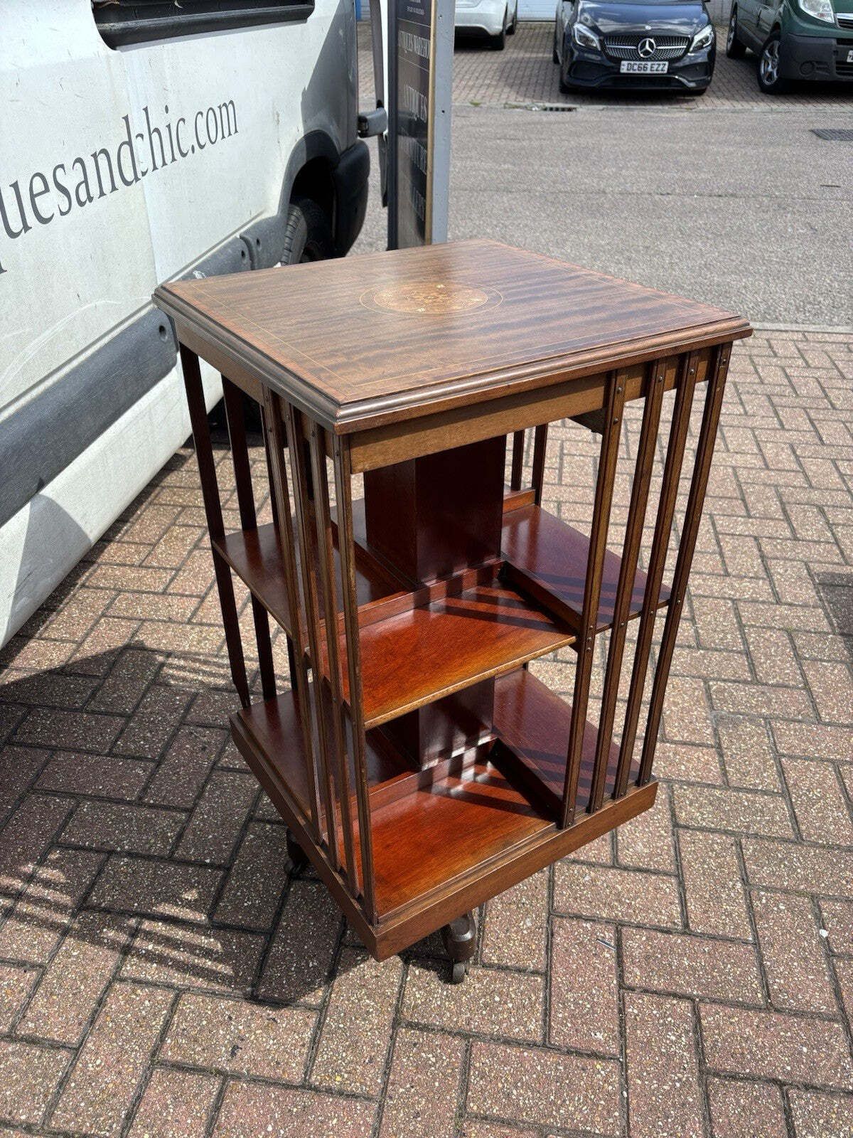 Edwardian Inlaid Mahogany Revolving Bookcase photo furniture