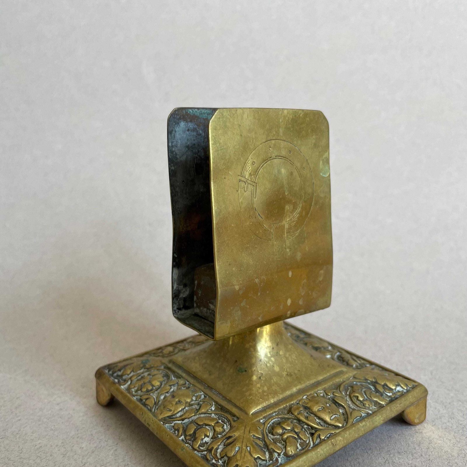 Antique Brass Matchbox Holder Letter Holder Decorative Desk Ornament Match Box Holder Ornate Gold photo Home Decor