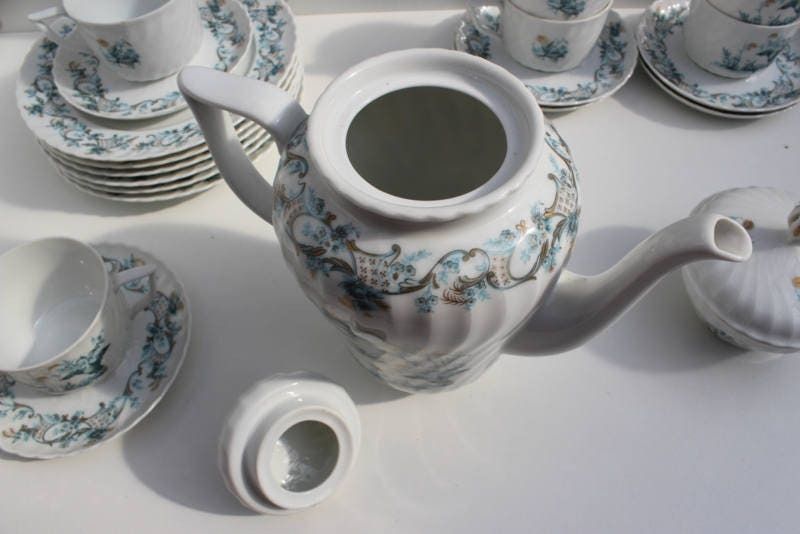 Sierlijk Romantisch Porseleinen Zwanenservies Royal Tettau Bavaria Koffie  En Theeservies Antieke Kop En Schotel 1900 photo for sale