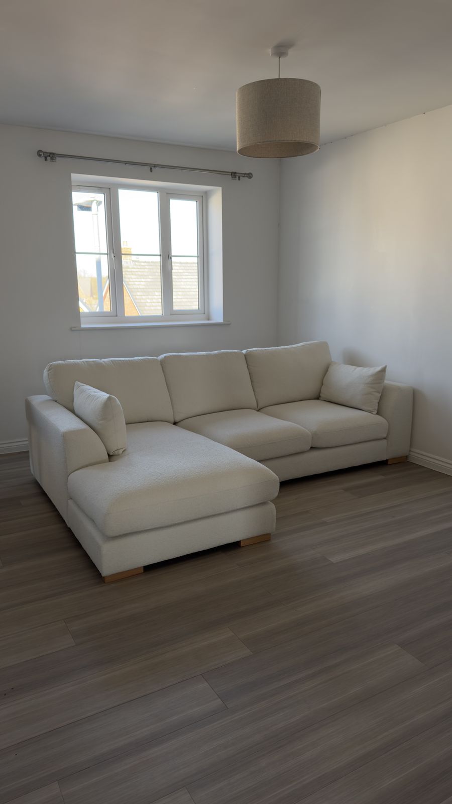 Cream Boucle Sofa, 21st Century photo for sale