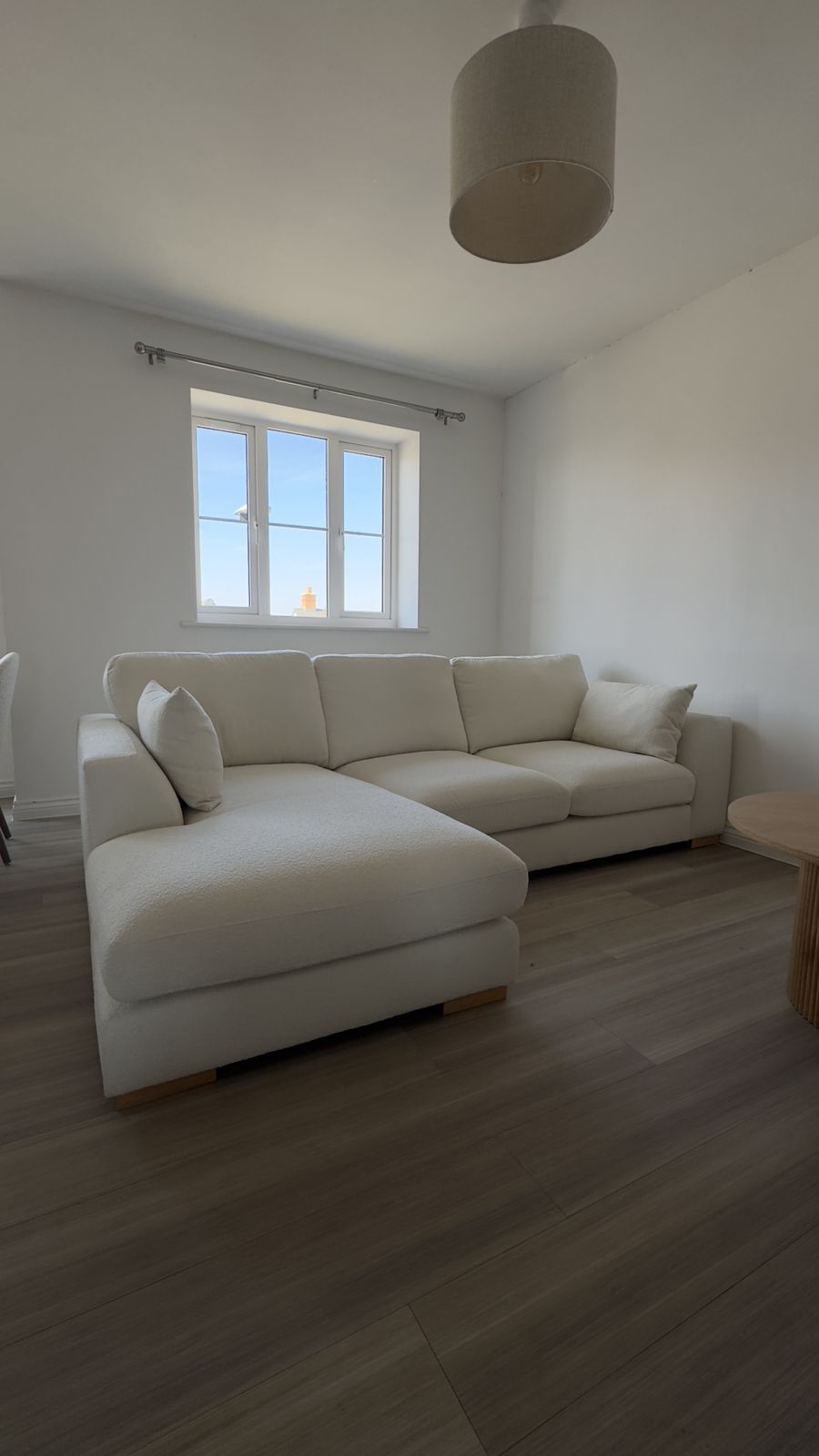 photo for sale Cream Boucle Sofa, 21st Century