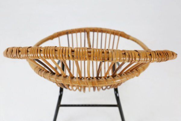 Mid Century Rattan Childrens Lounge Chair, The Netherlands, 1960s photo buy