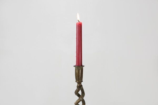 Large Mid Century Open Barley Twist Metal Candleholder, 1920s photo for sale