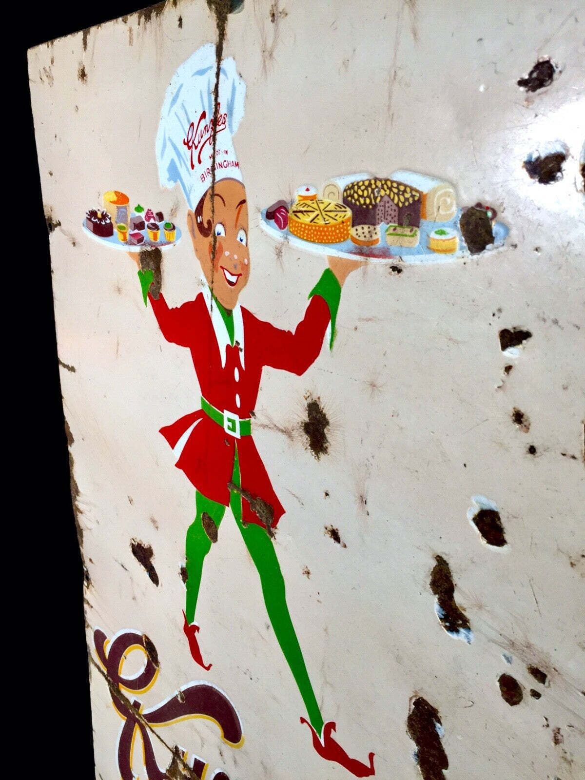 Antique Advertising   Early 20th Century Pictorial Enamel Sign For Kunzles Cakes photo 725.0
