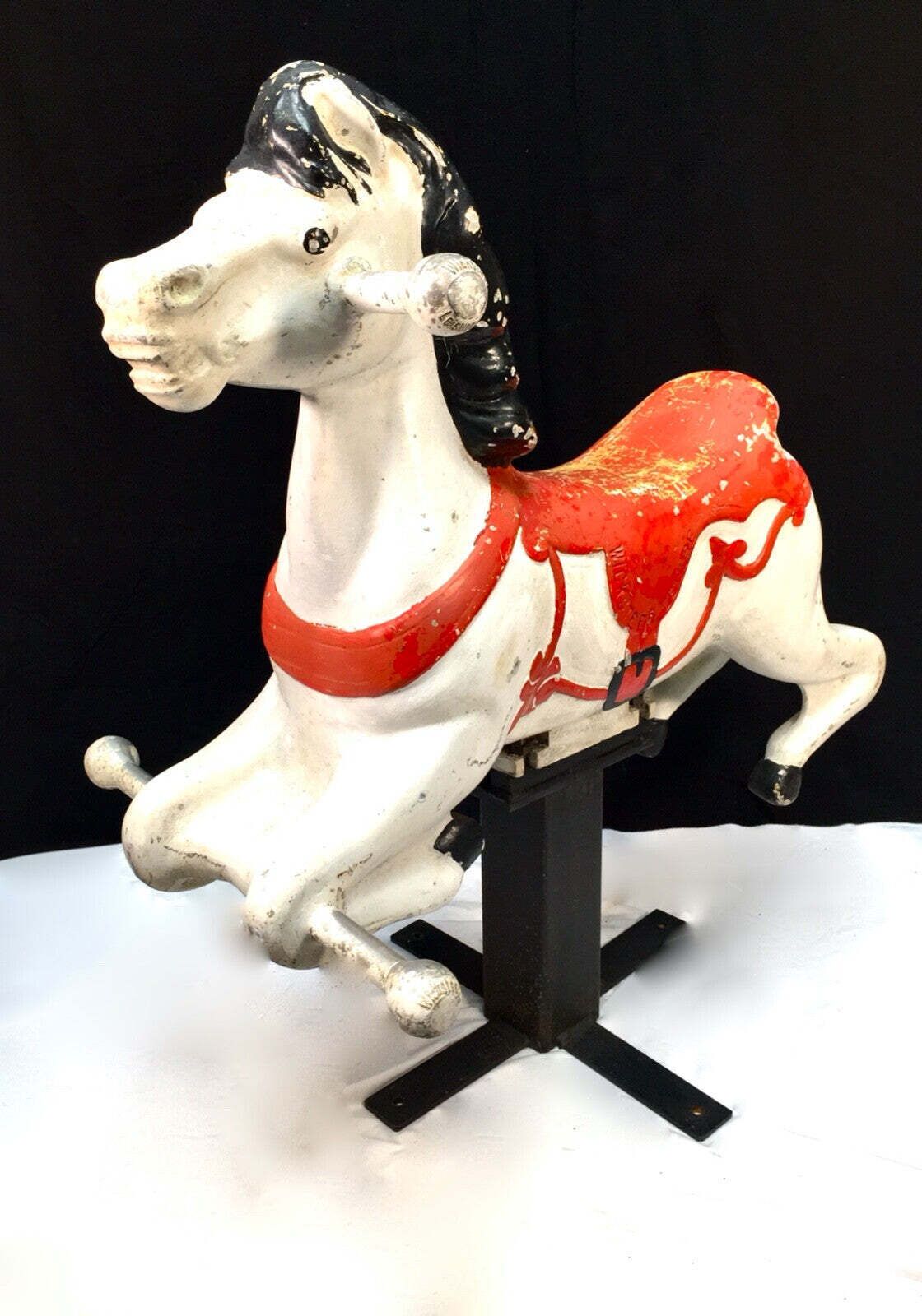 Vintage 1980s Wicksteed Leisure Playground Childs Rocking Horse Salvaged Garden