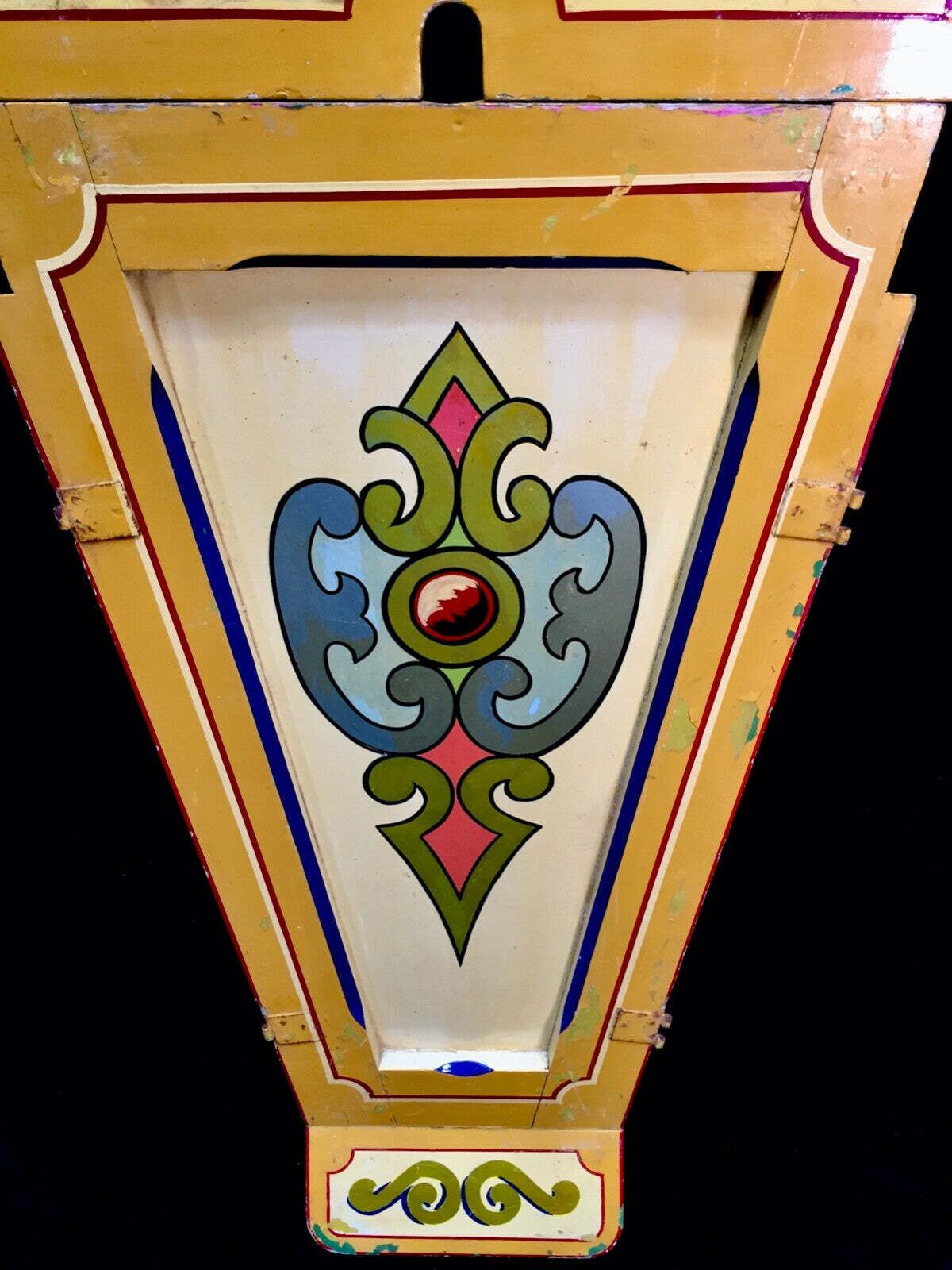 Antique Early 20th Century Fairground Ride Decorative Panel Paint On Board Sign photo vinterior