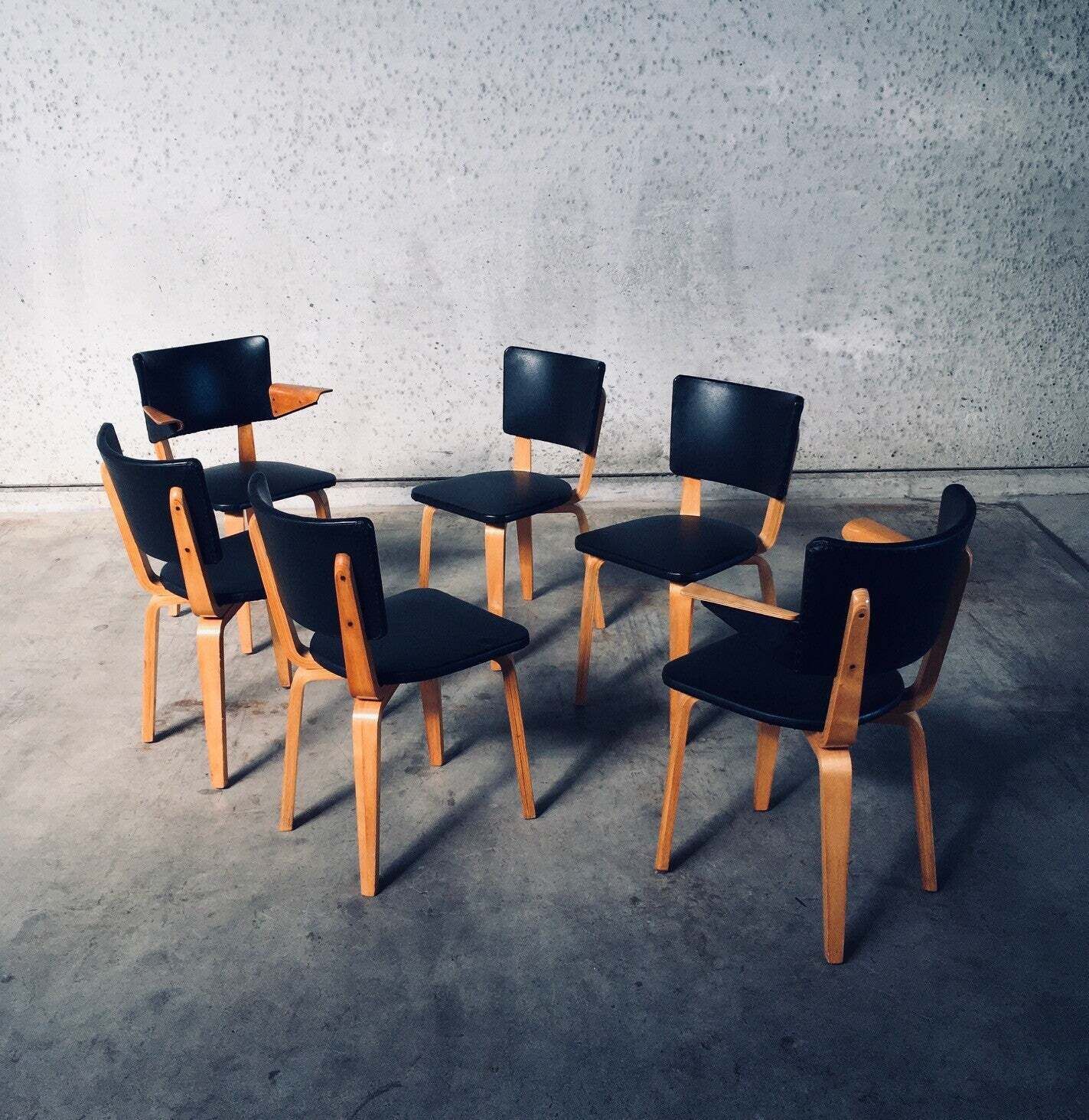 1950's Mcm Dutch Design Dining Chairs By Cor Alons For Gouda Den Boer photo vinterior
