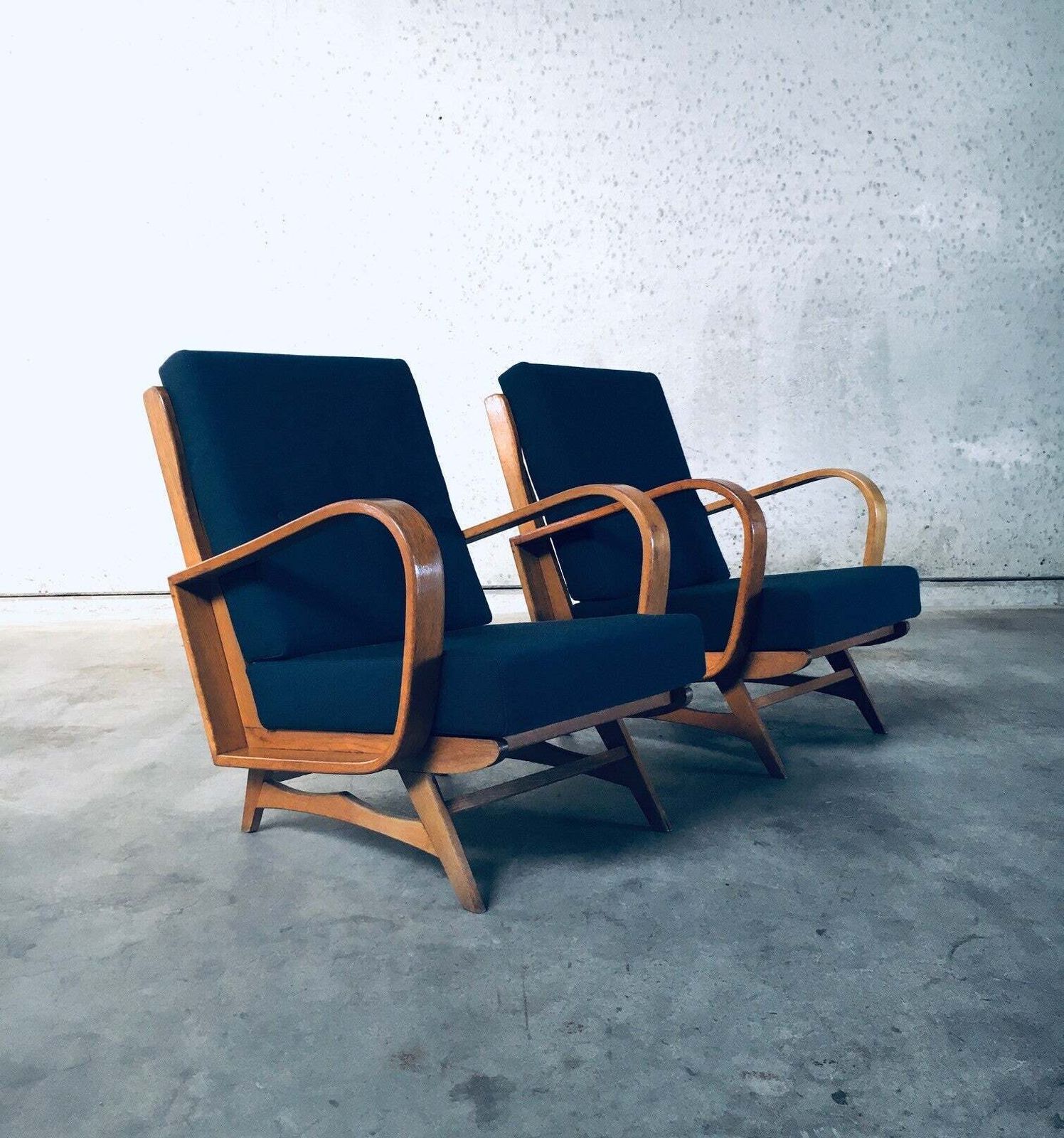 Midcentury Modern Design Bentwood Lounge Chairs, 1950's Belgium photo buy
