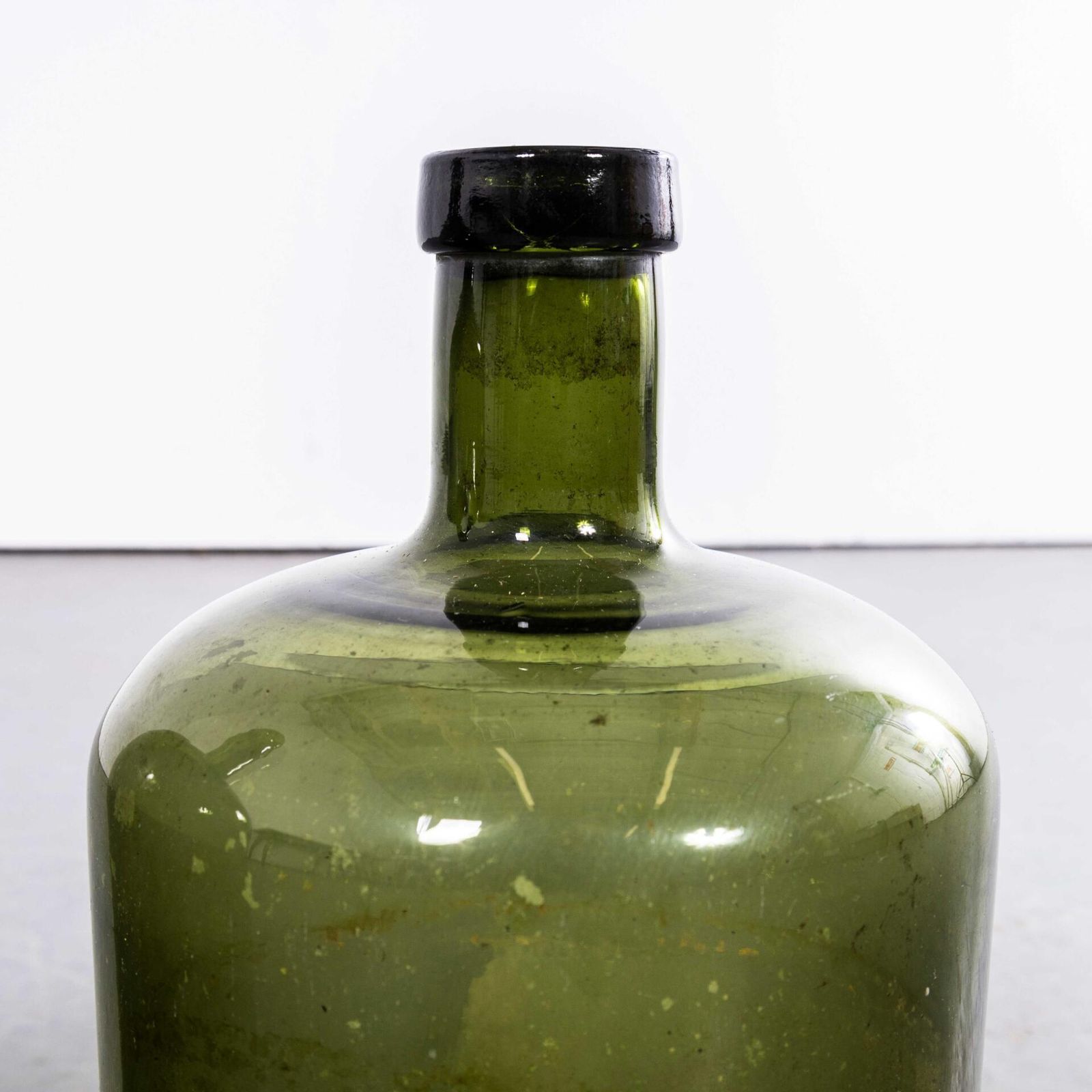 Vintage French Dark Green Glass Demijohns – Pair photo for sale