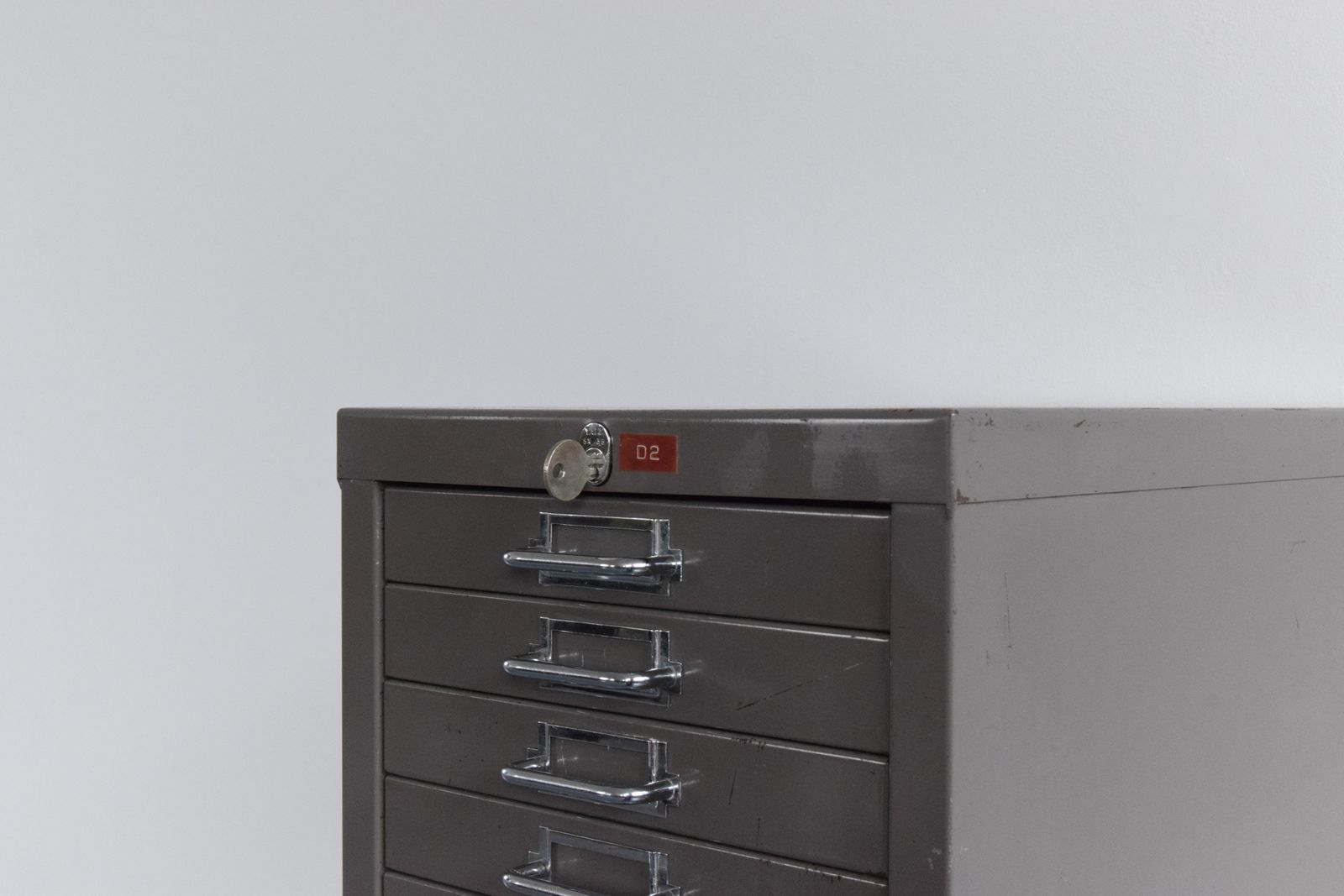Industrial Grey 21 Drawer Metal Filing Cabinet By Stor photo vintage