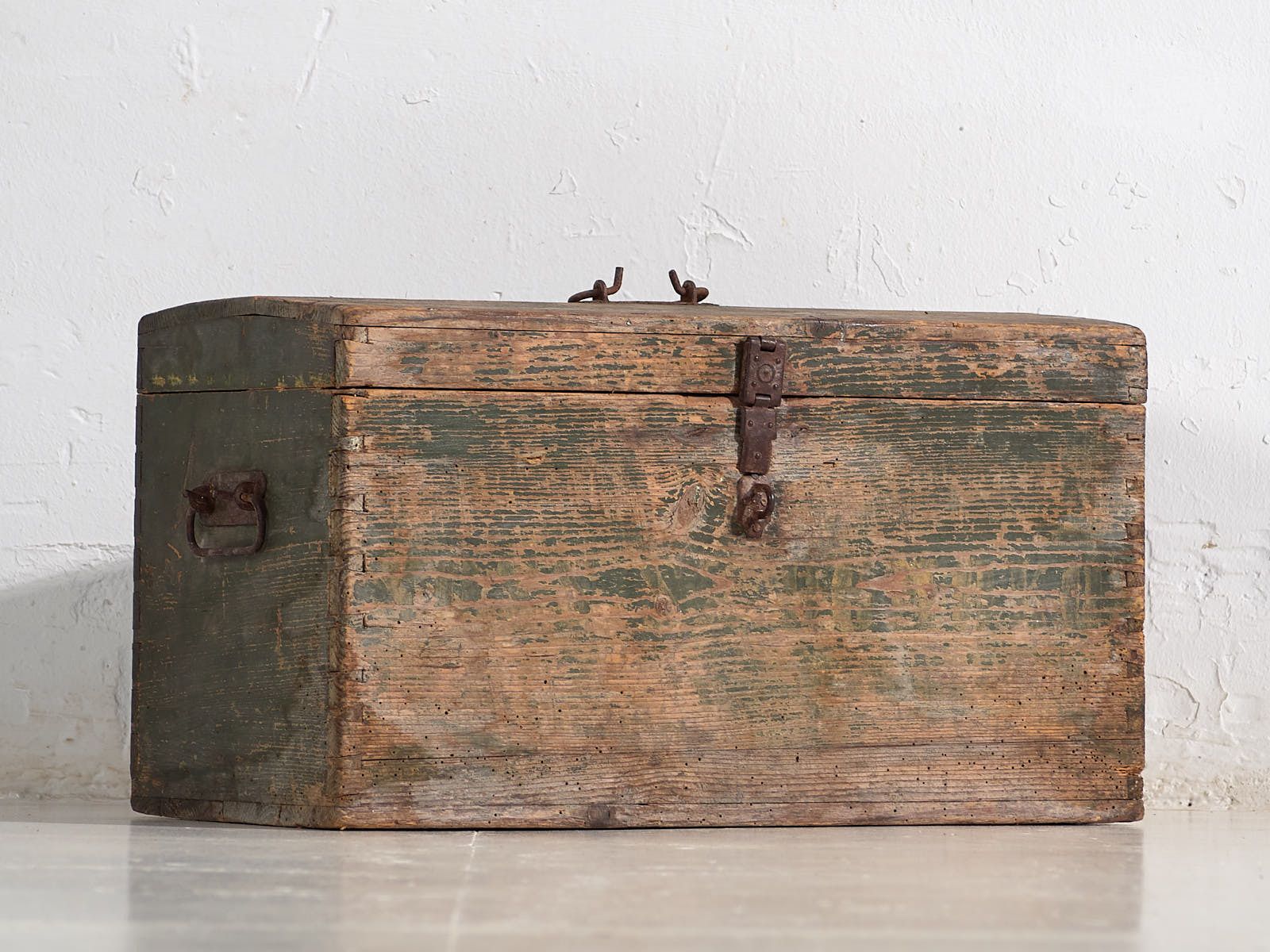 Small Antique Chest In Shades Of Green (C.1920) #78 photo furniture