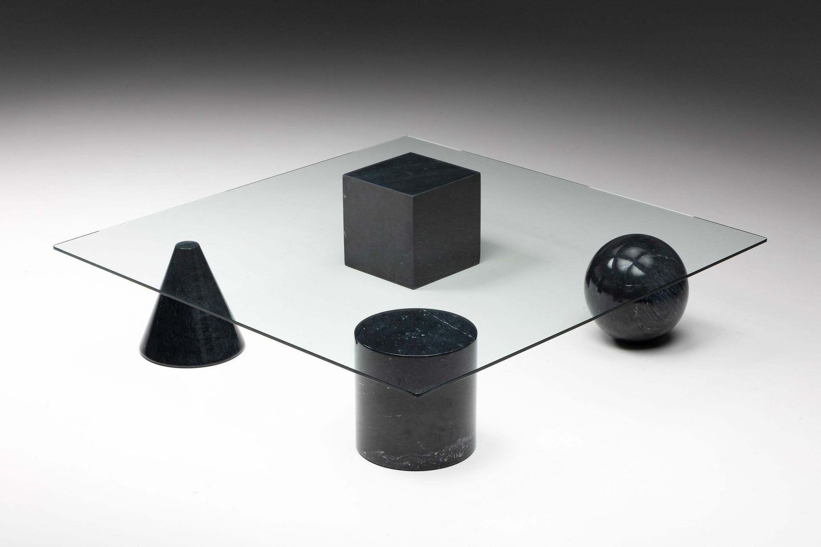 Marble And Glass Coffee Table In The Style Of Massimo Vignelli, 1970's photo 3799.0