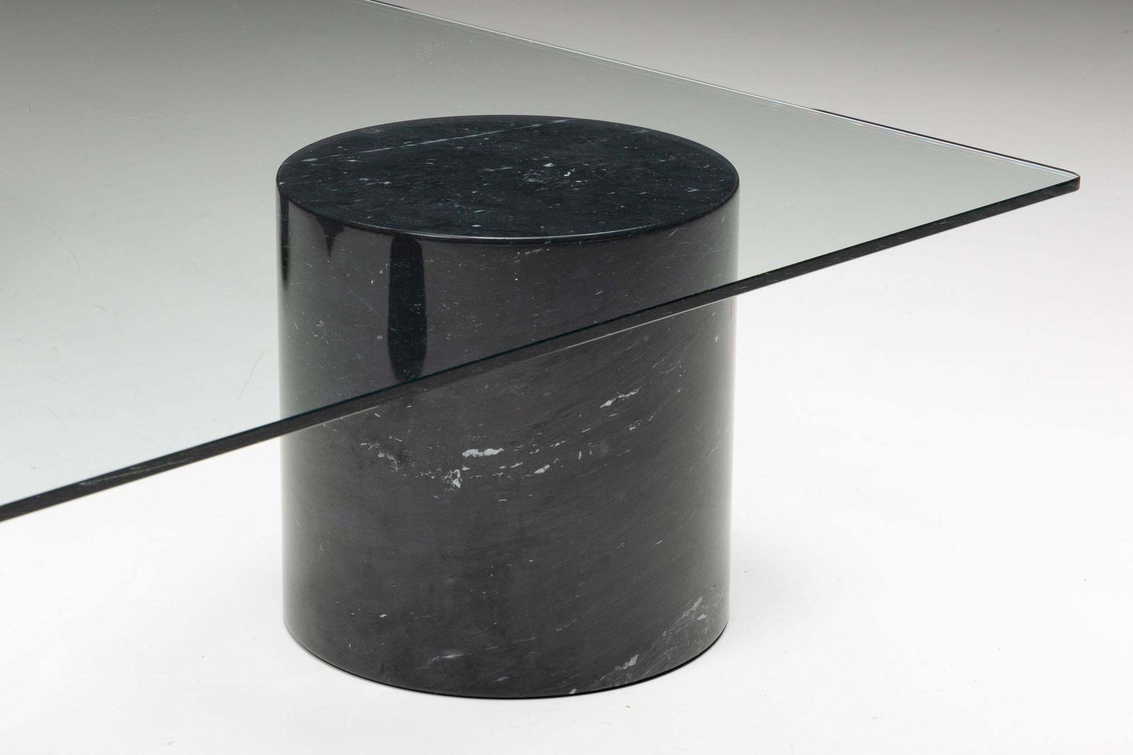 Marble And Glass Coffee Table In The Style Of Massimo Vignelli, 1970's photo vintage