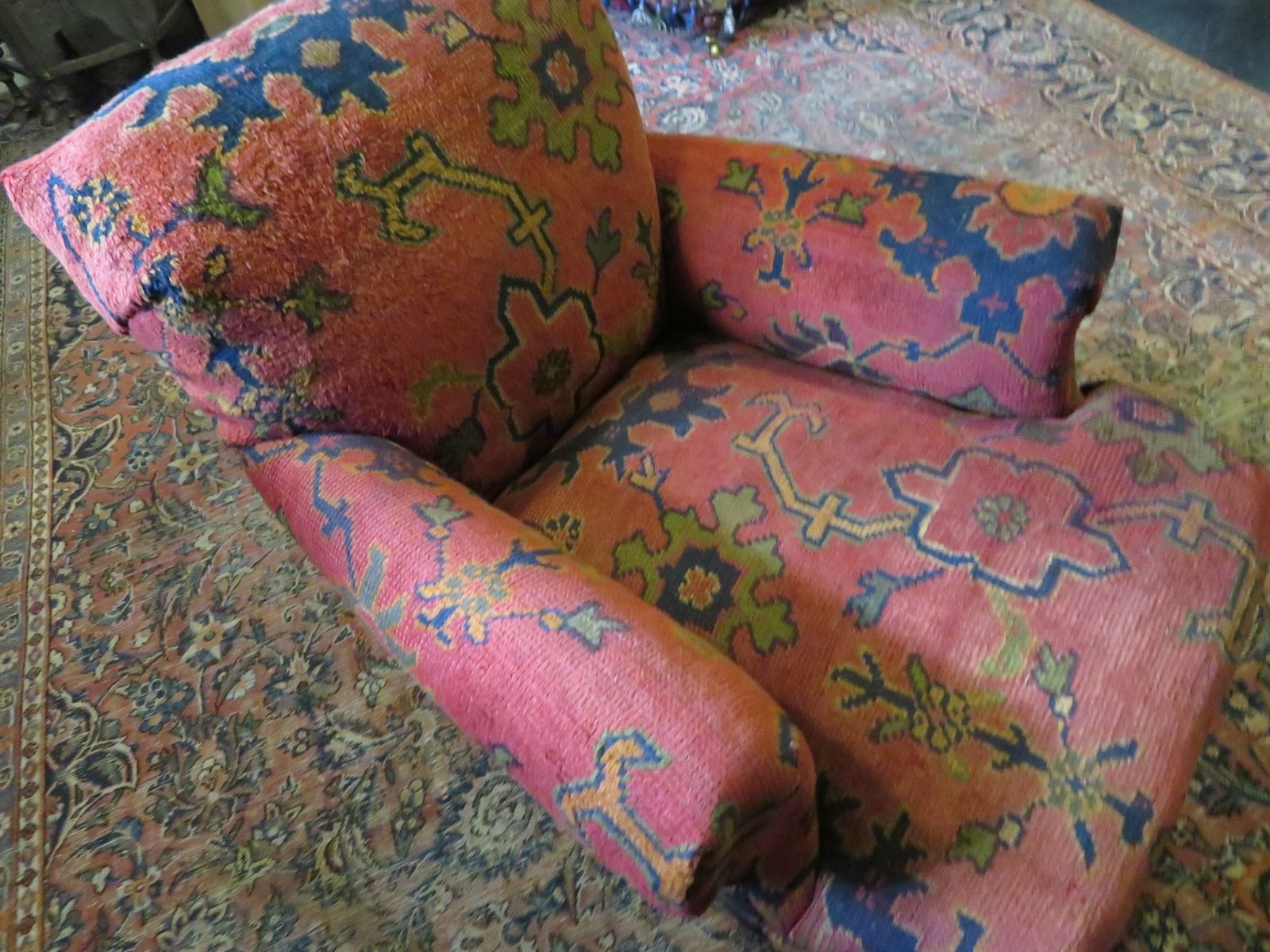 Howard And Sons "Ushak Turkey Carpet" Club Armchair. photo 7260.0