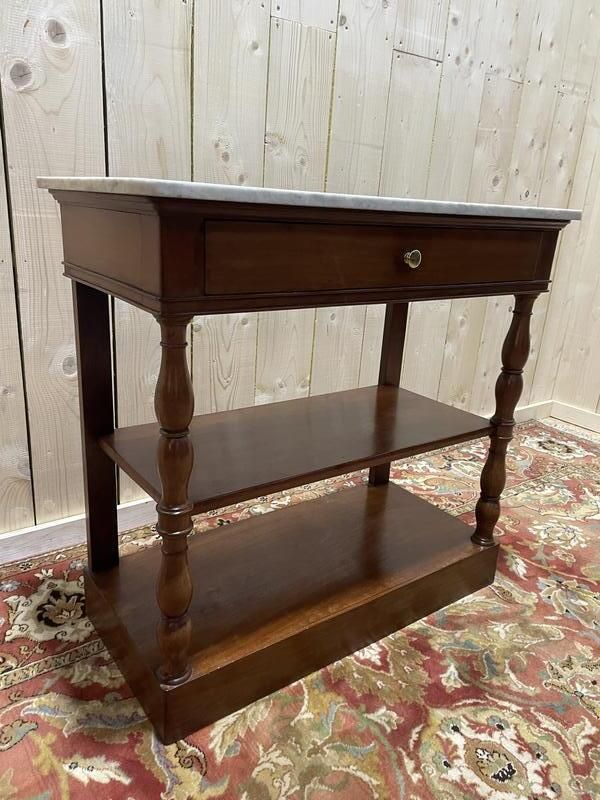 Console D'entrée En Acajou Napoléon III Et Marbre De Carrare photo Furniture