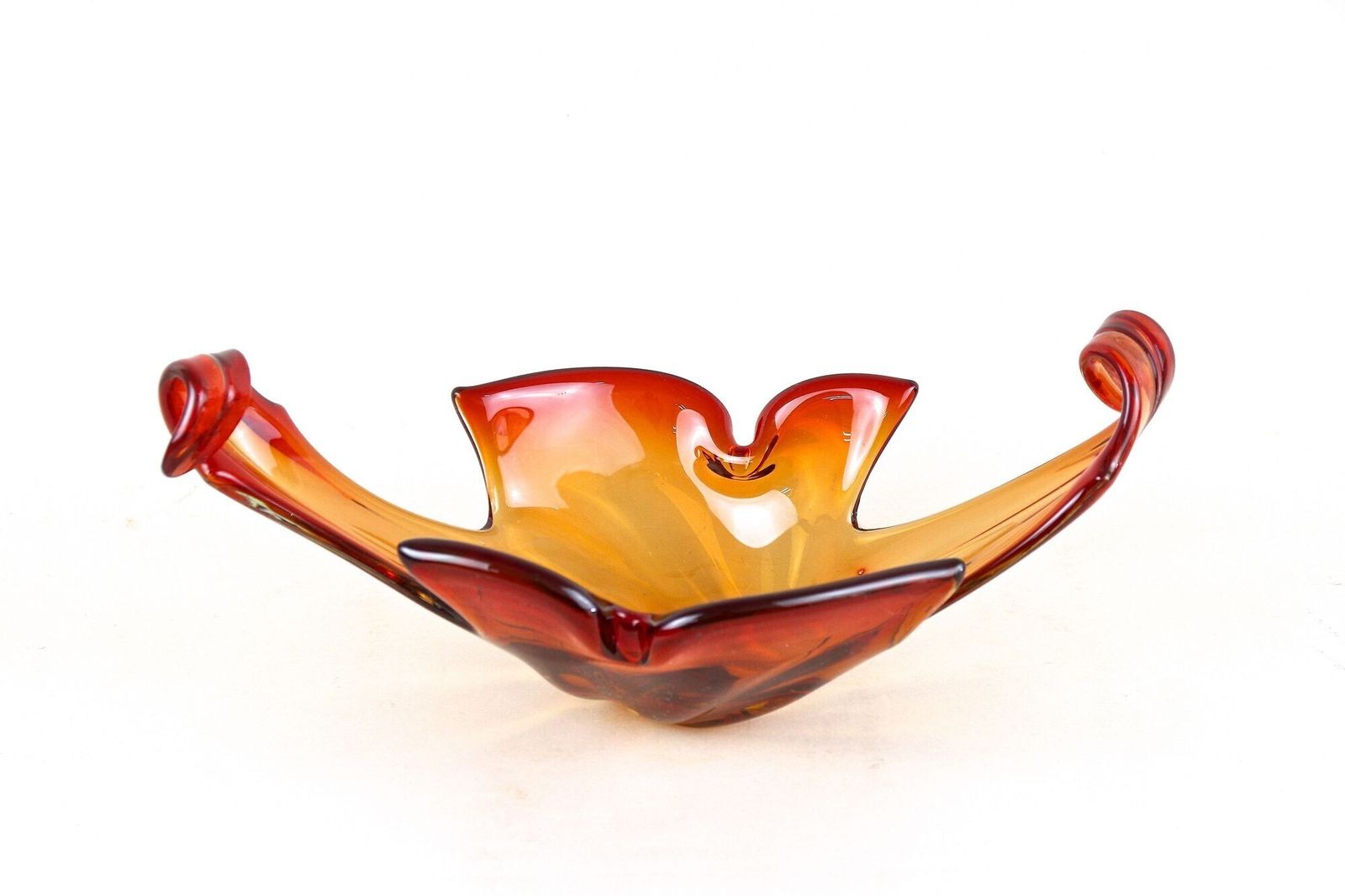 Mid Century Murano Sommerso Glass Bowl   Red/ Orange Tones, Italy Ca. 1960 photo furniture
