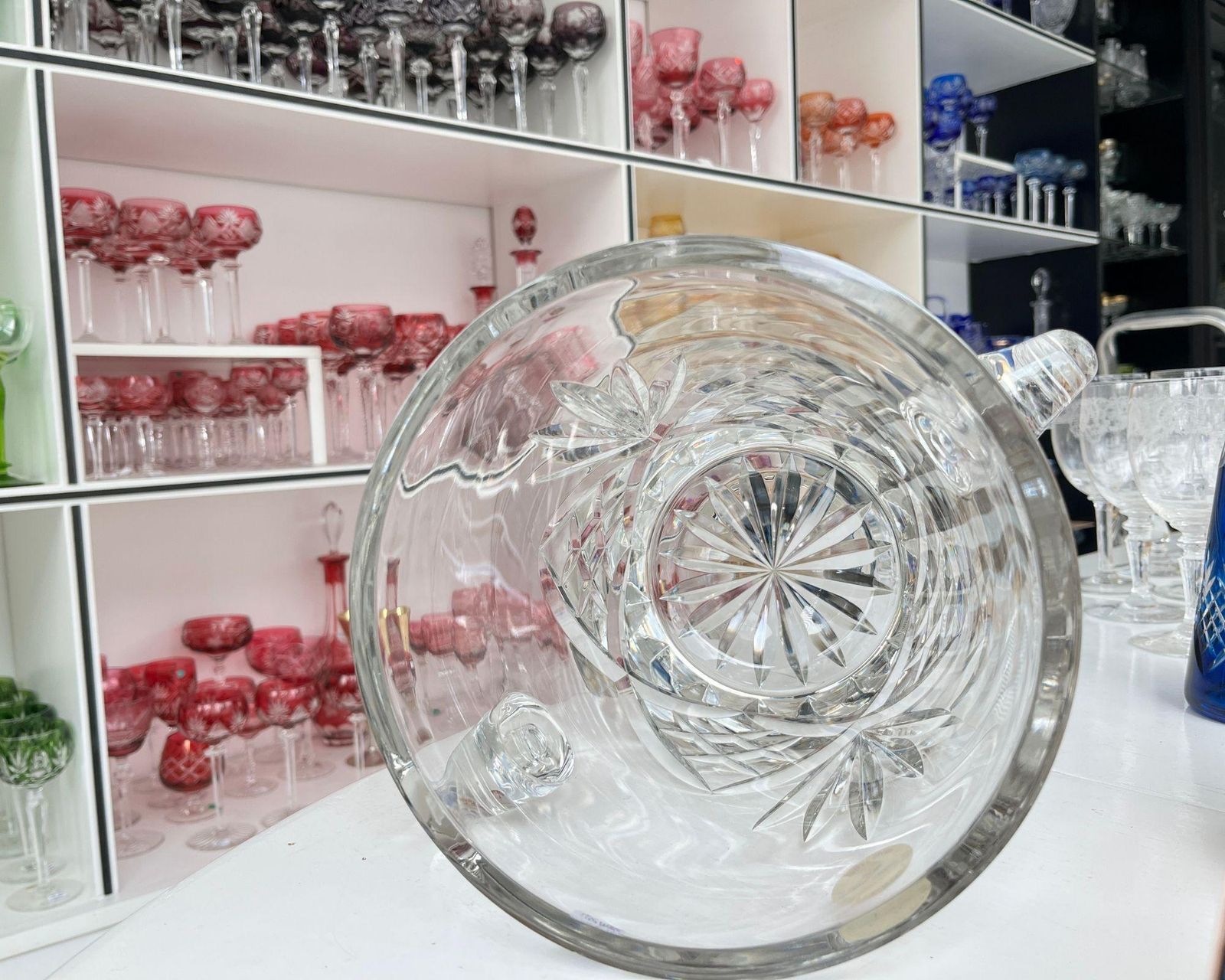 Franse Champagnekoeler | Xxl Zeer Zwaar | Diamantgeslepen | Ca. Jaren 1970 photo Woonaccessoires
