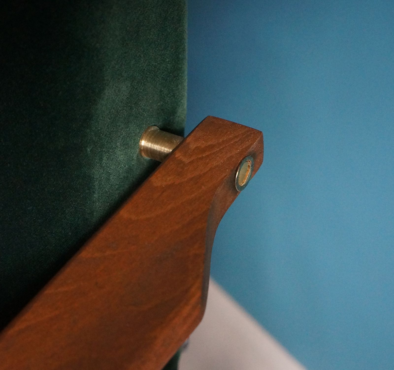 Pair Of Vintage Armchair Form Mid Century, Dark Green, Restored photo buy