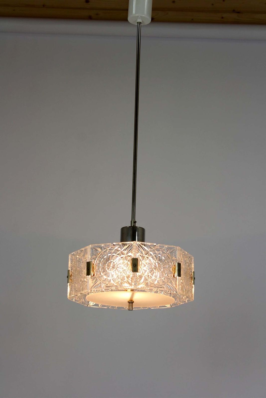 photo furniture Vintage Sculptural Glass Pendant Lamp By Kamenický šenov, 1970s