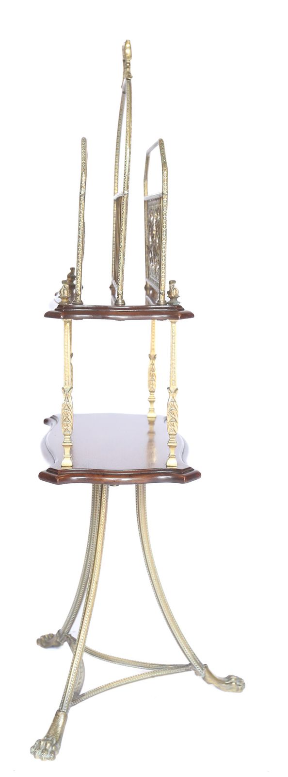Victorian Mahogany & Gilt Brass Revolving Canterbury On Stand photo furniture