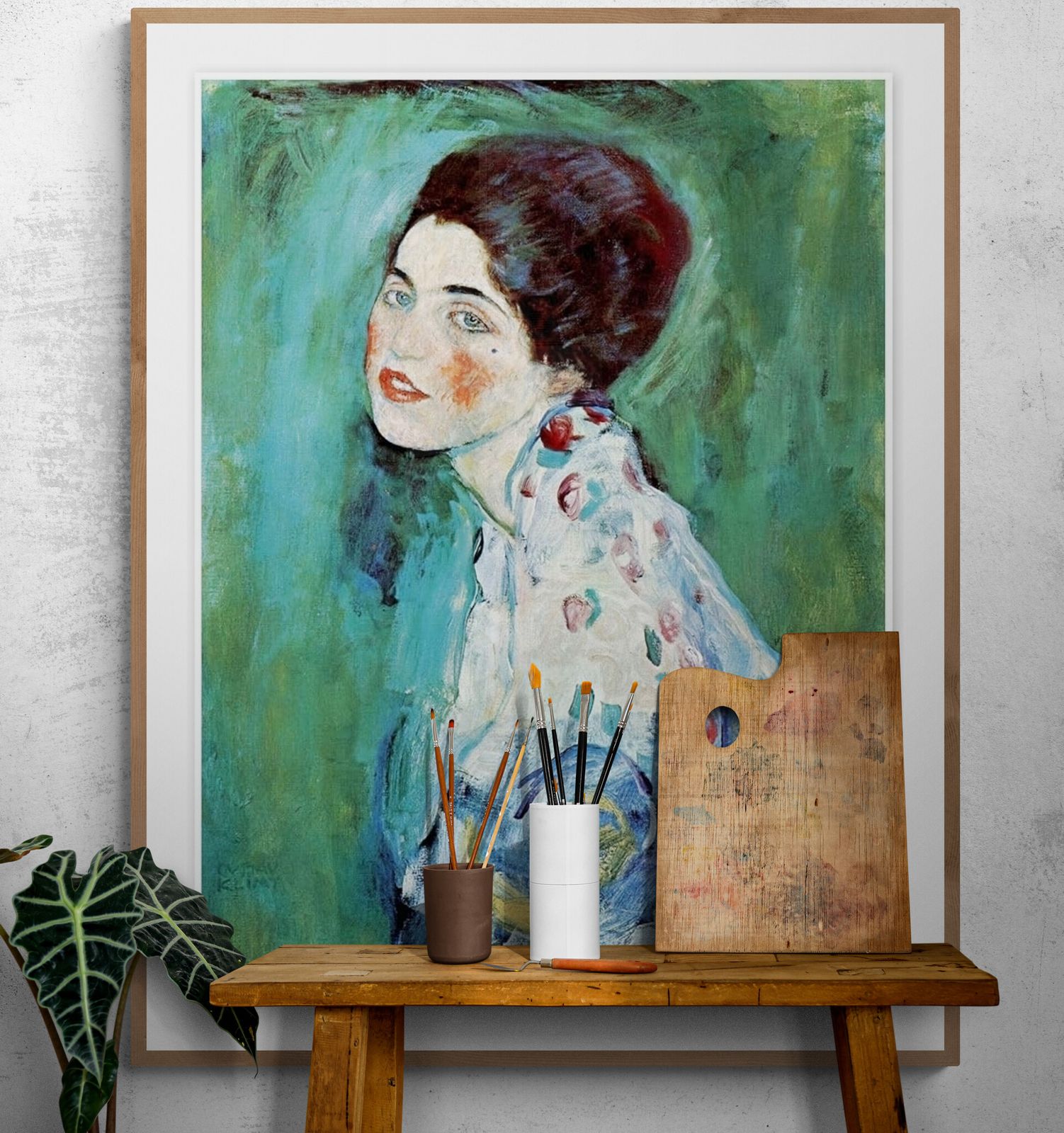 Gustav Klimt Portrait Of A Lady Canvas Digital Wall Art Large A1