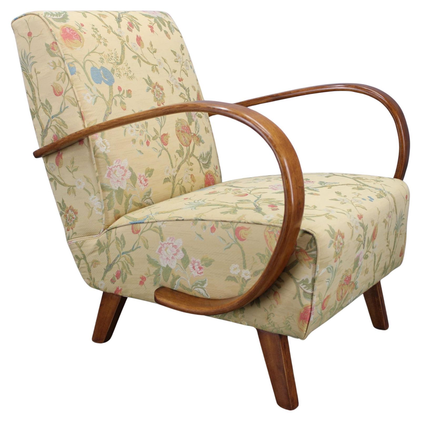 1950s Refurbished Jindrich Halabala  Armchair, Czechoslovakia