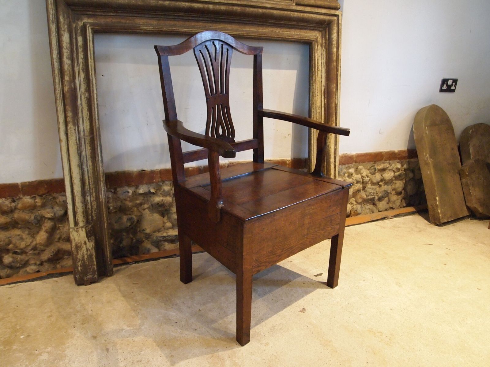 Chair Rare Welsh Oak Commode Chair George III C1770 photo buy