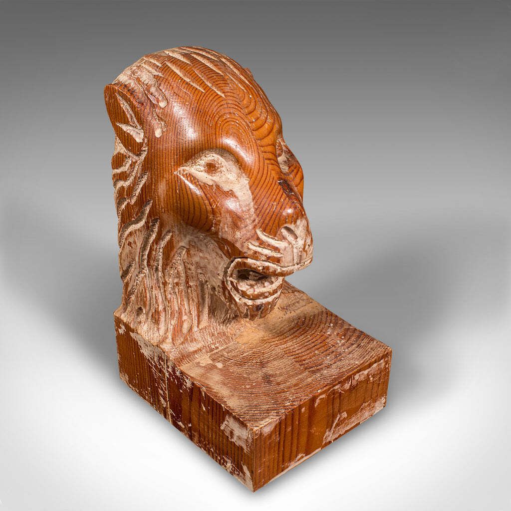 Pair Of Antique Carved Lion Bookends, English Pine, Georgian Revival, Edwardian photo buy
