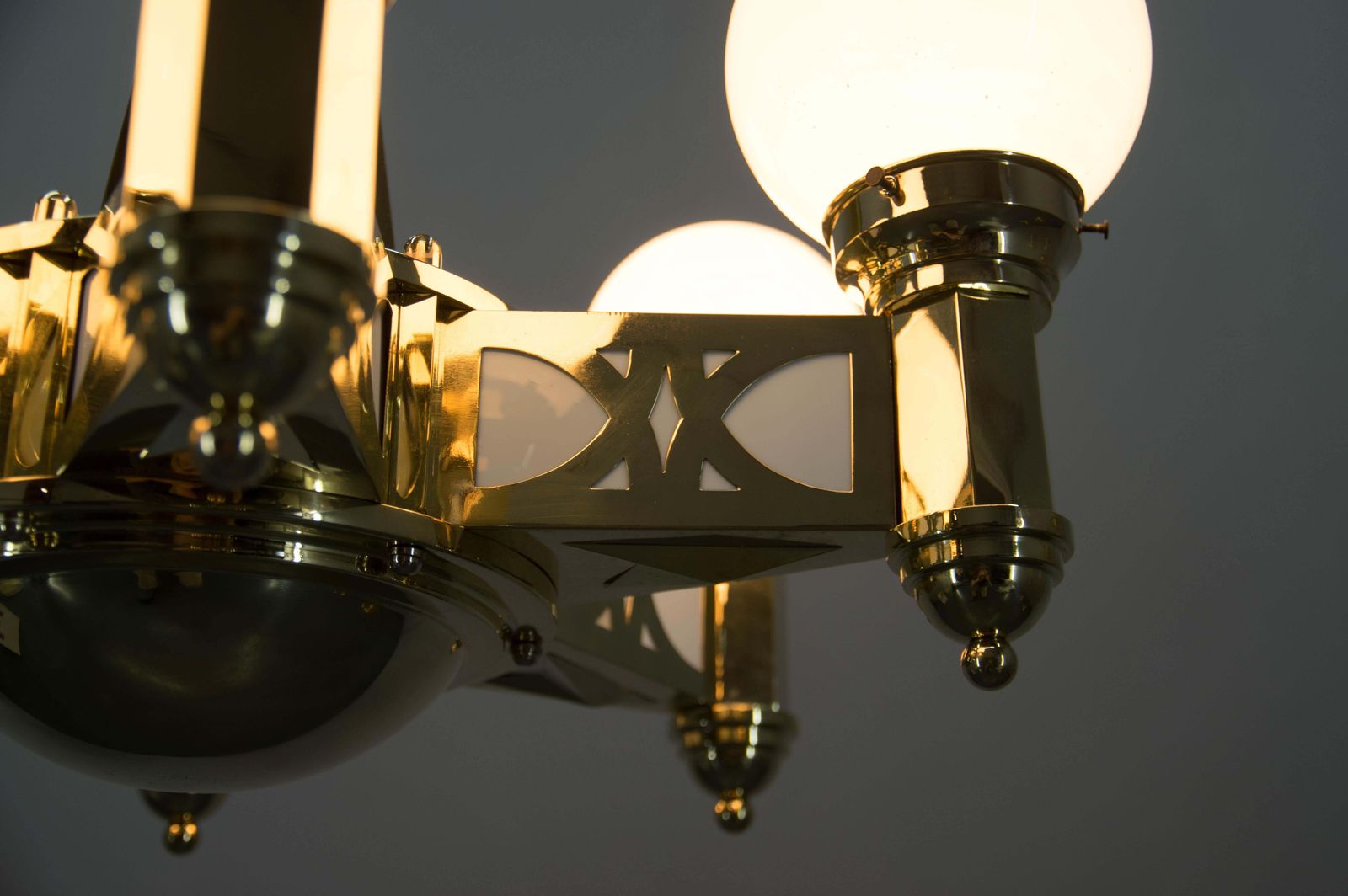 photo furniture Rare Art Nouveau Chandelier By Emil Kralik For Vulkania, 1920s