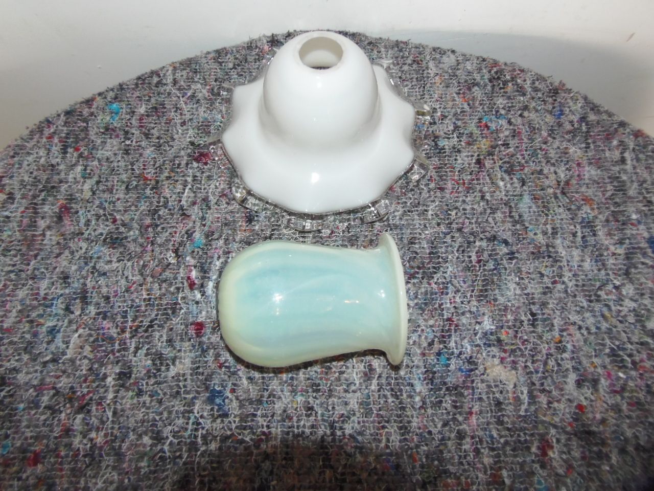 Milky Glass Lamp Shade, 1900s, Antique photo buy