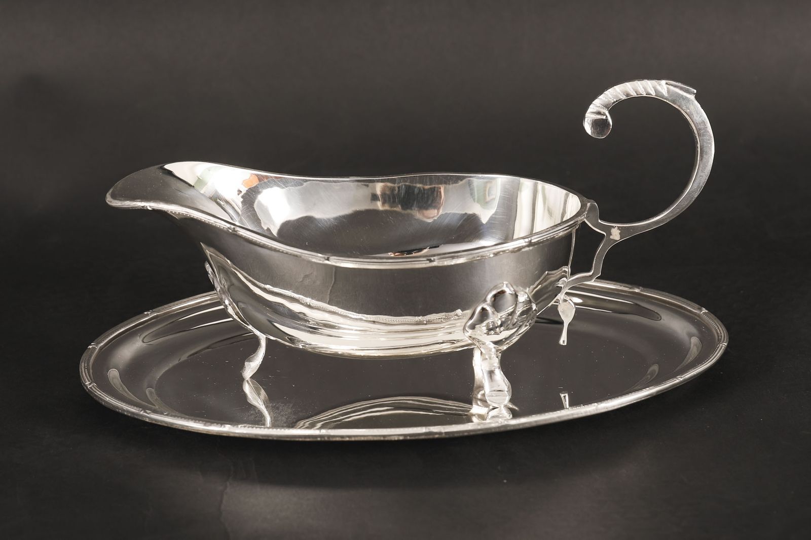 Antique Pair English Silver Plated Sauce Boats On Stands Circa 1910 photo Furniture
