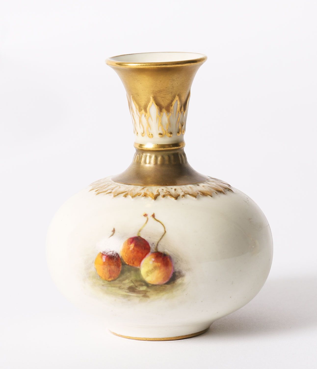 Antique Pair Miniature Royal Worcester Porcelain Vases William Ricketts 1925 photo 1375.0
