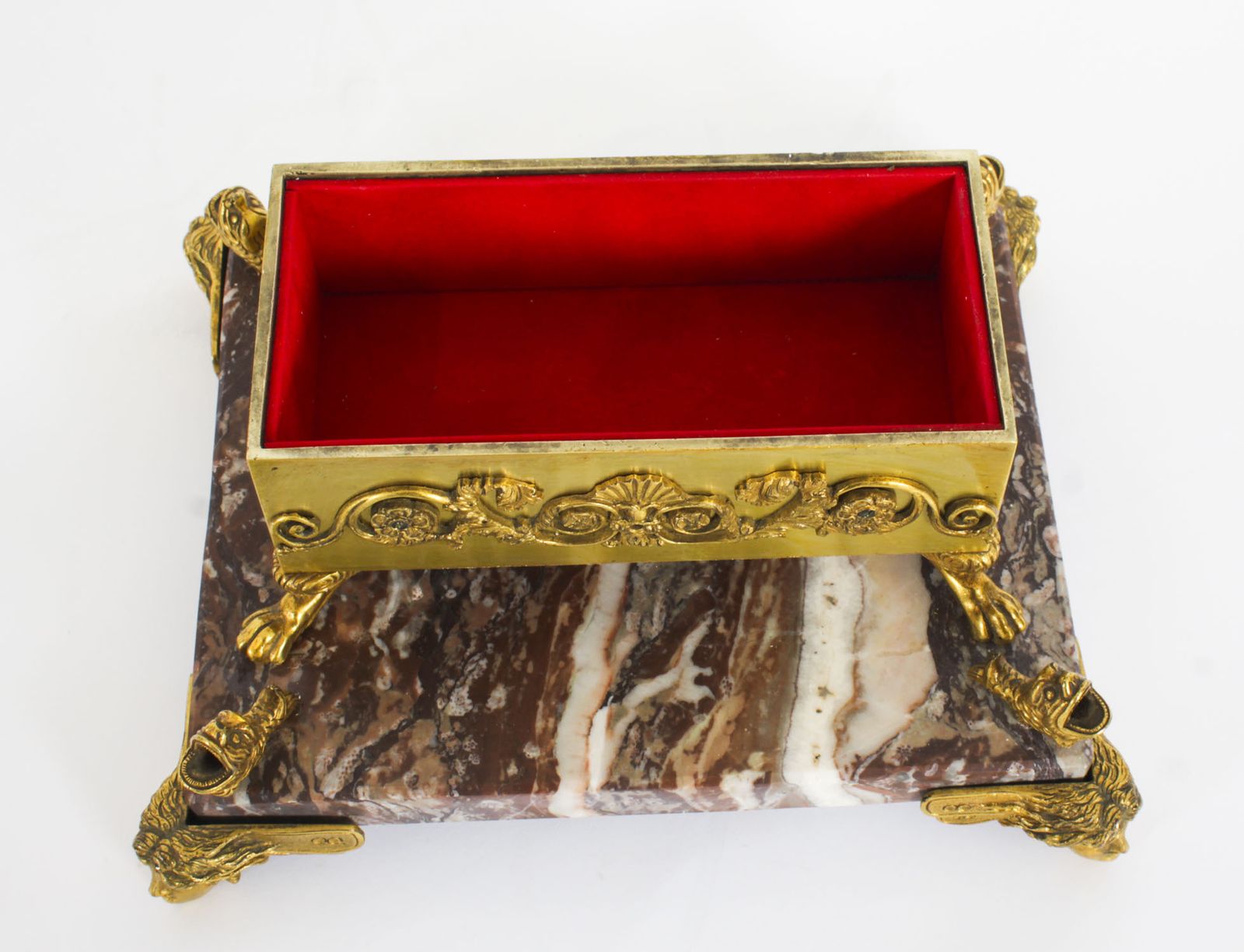 photo for sale Antique French Ormolu & Marble Casket 19th C