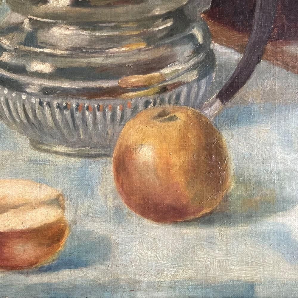 19th C. Aesthetic Oil Painting   'Fan Still Life' photo furniture