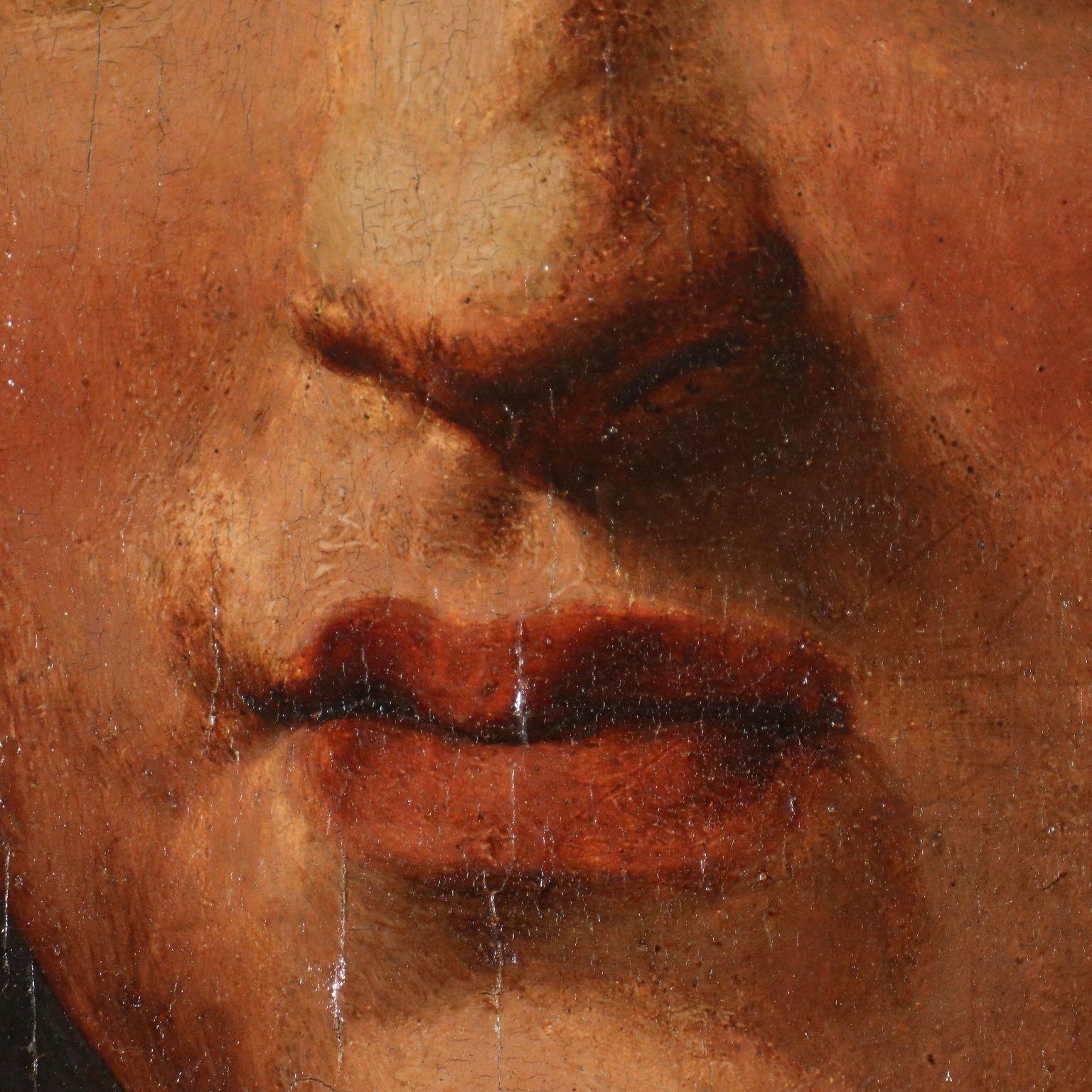 Antique Painting Female Head A. Del Sarto Attr. Tempera On Wood photo vinterior