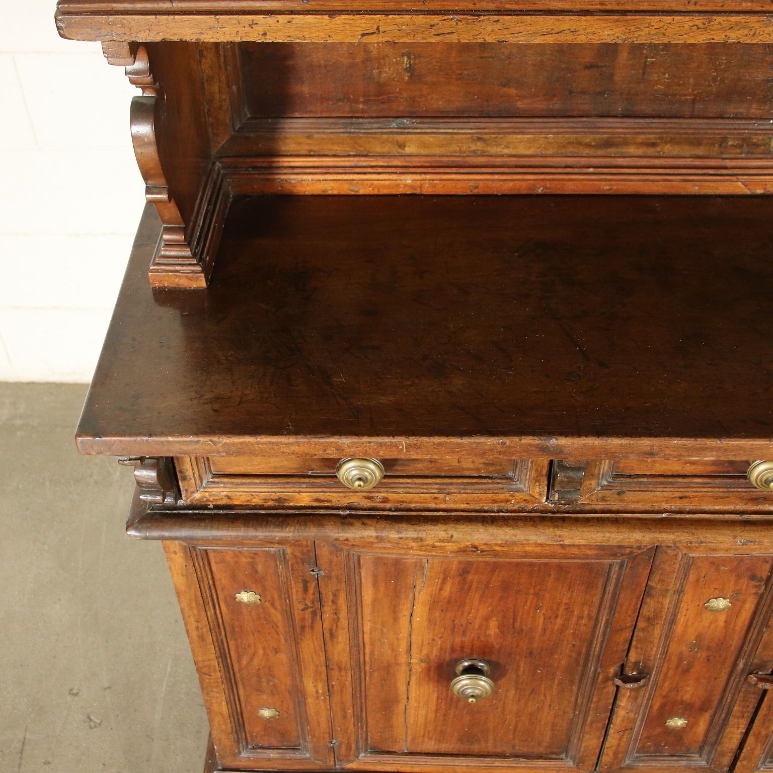 Furniture Emilian Baroque Cupboard Walnut Poplar Italy 18th Century photo