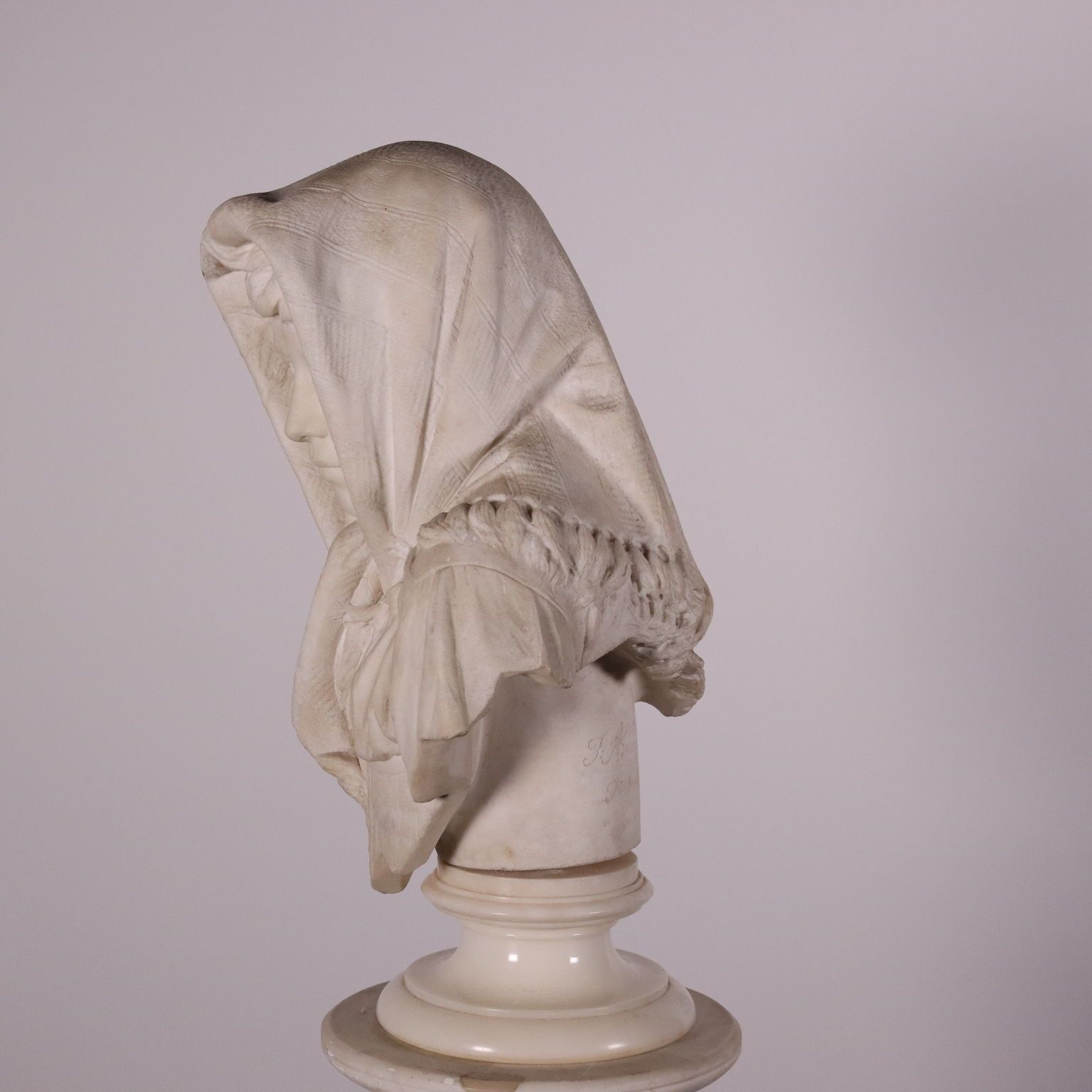 Art Portrait Of A Young Girl Marble Florence Tuscany 1894 photo