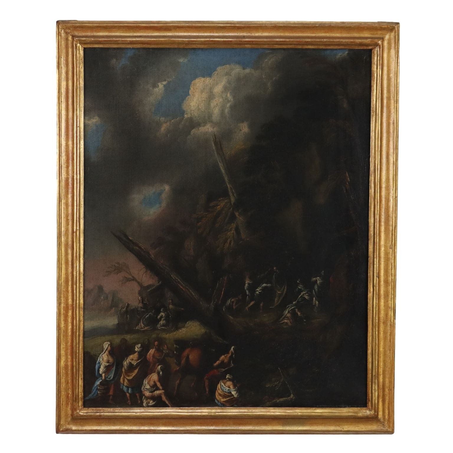 Antique Painting Religious Subject Moses XVII XVIII Century