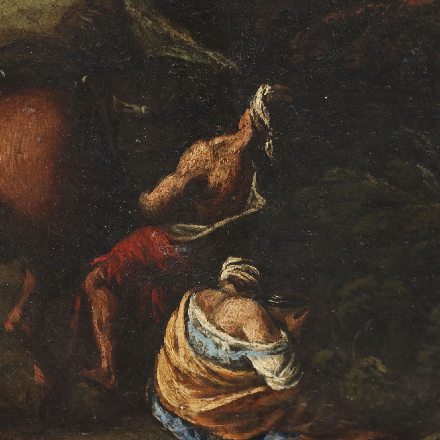 Antique Painting Religious Subject Moses XVII XVIII Century photo vinterior