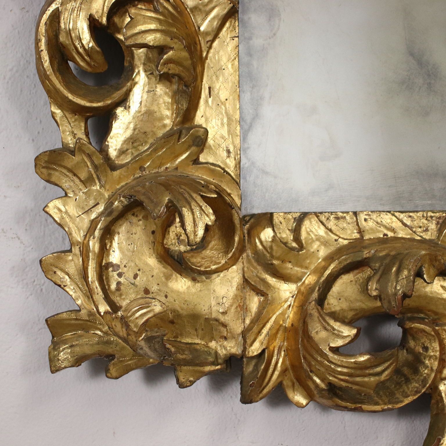 Baroque Mirror Wood Italy XVII XVIII Century photo vintage