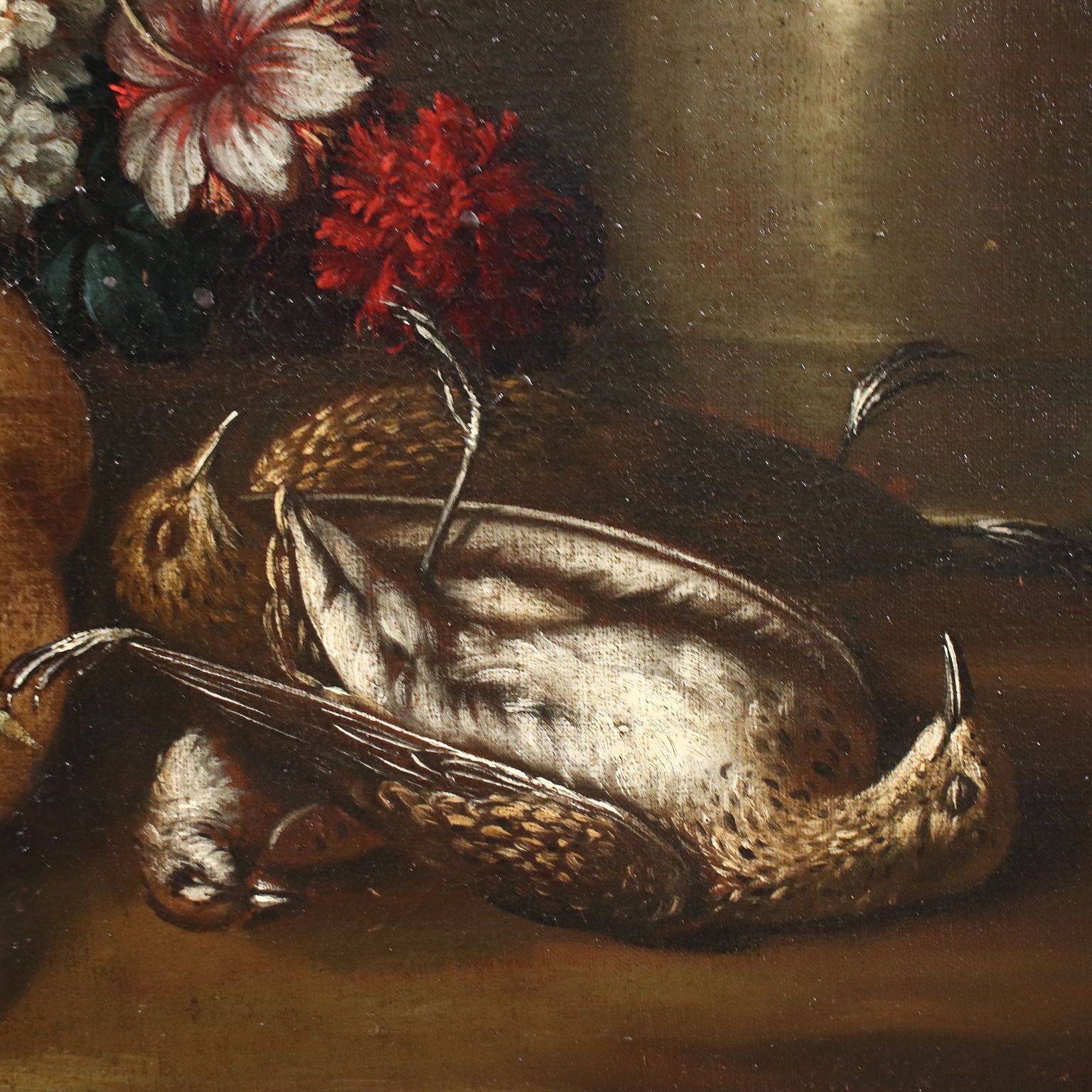 Antique Painting Still Life Oil On Canvas Italy XVII XVIII Century photo vintage