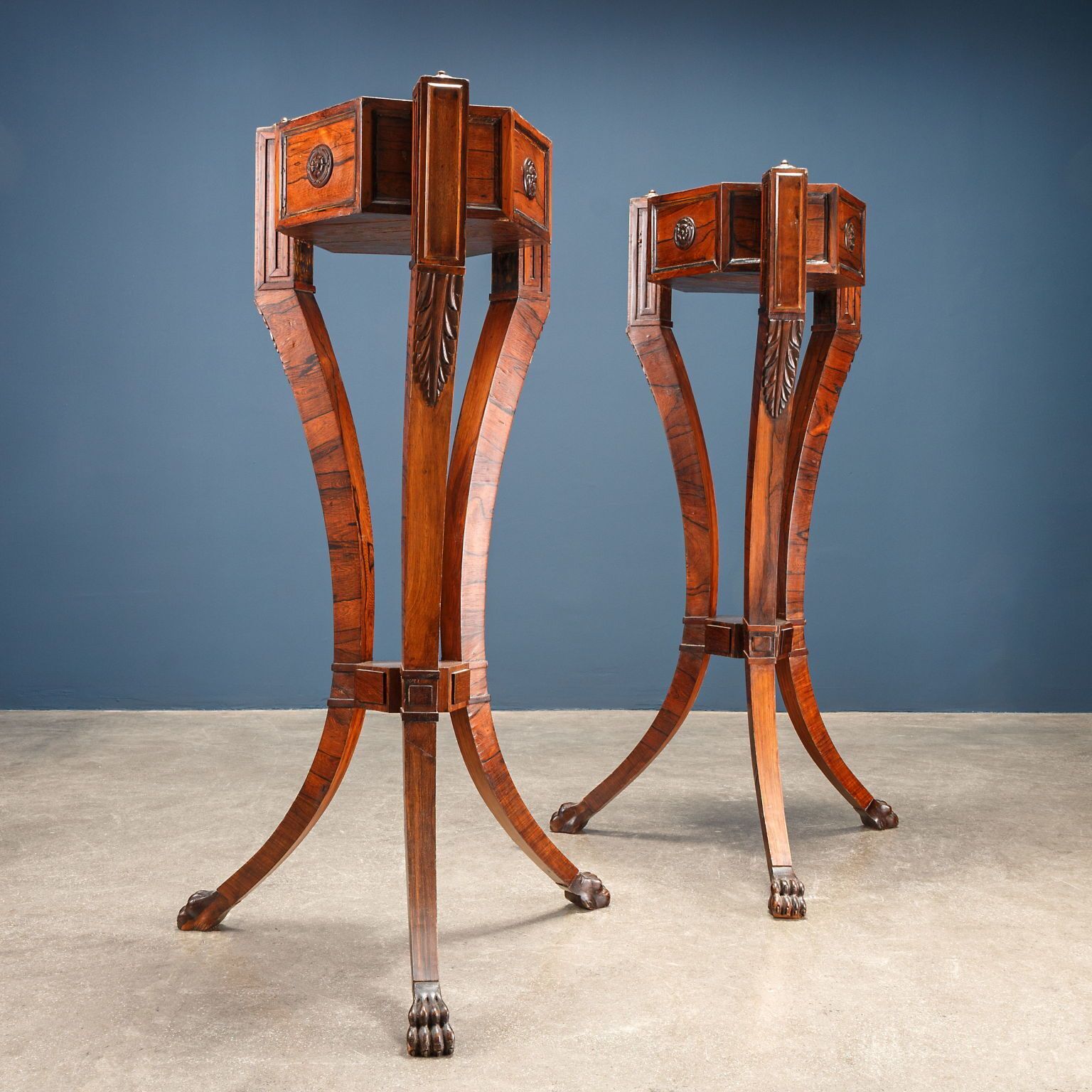 Pair Of Antique Trypods Rosewood England XIX Century photo 7170.0