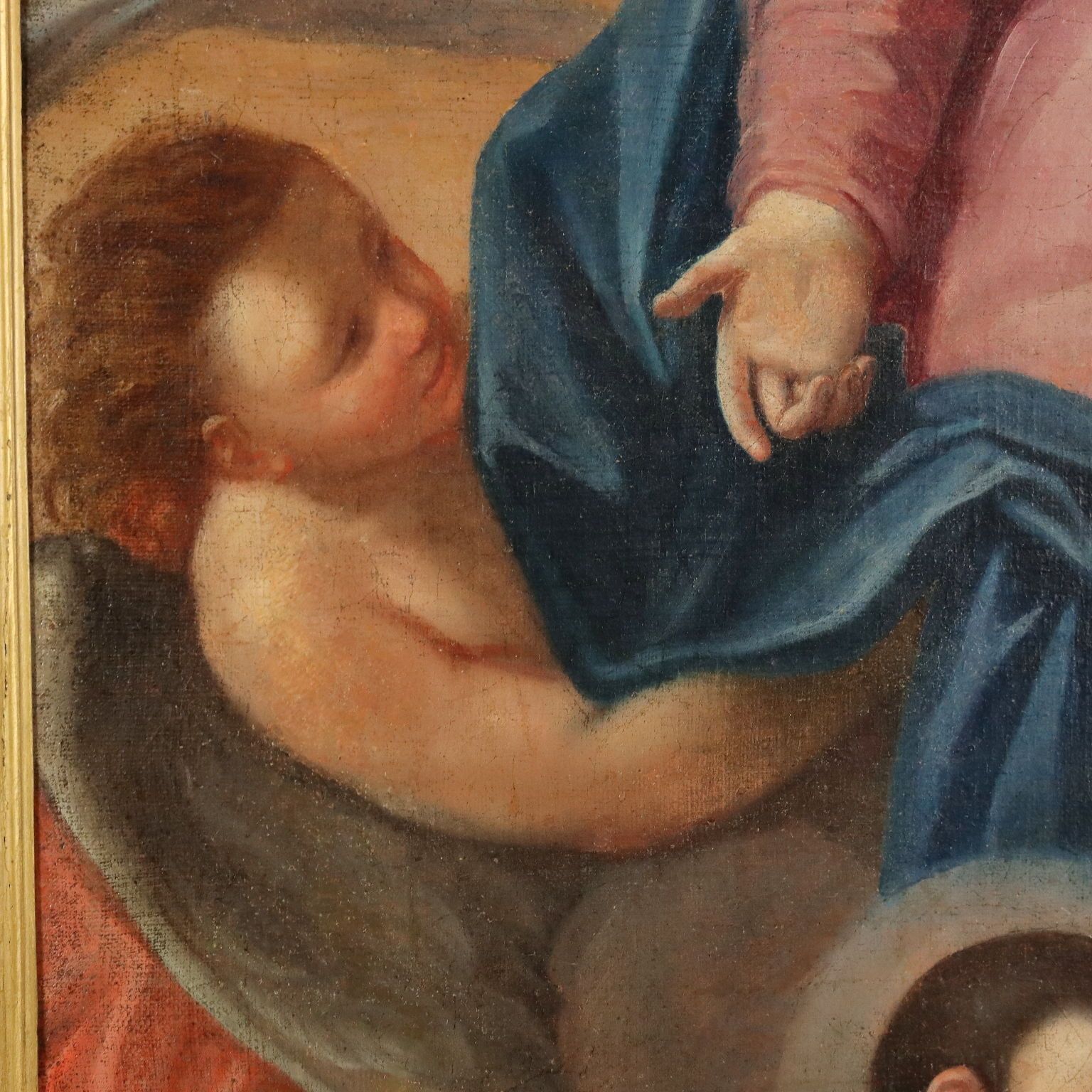 Religious Subject Oil On Canvas Italy XVII XVIII Century photo vintage