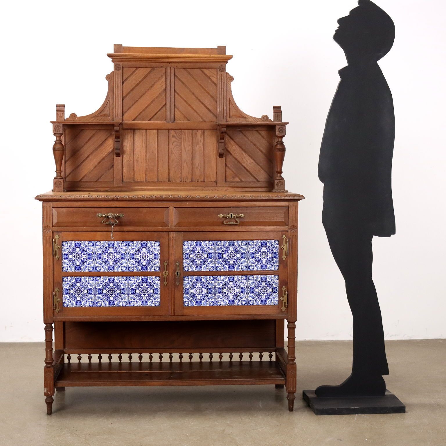 Cupboard Art Nouveau Oak 2 Drawers XX Century photo furniture