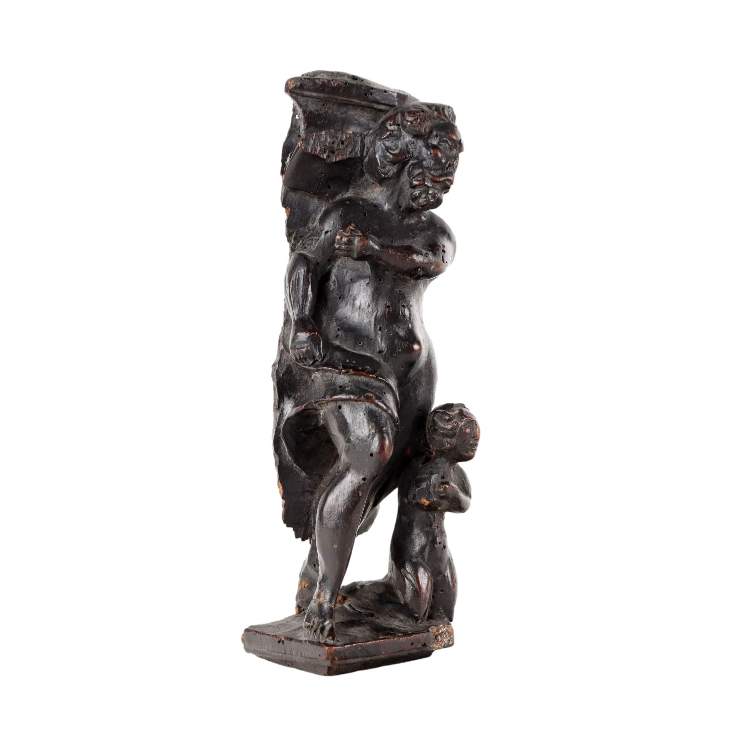 Antique Mannerist Sculpture Wood Italy XVI XVII Century