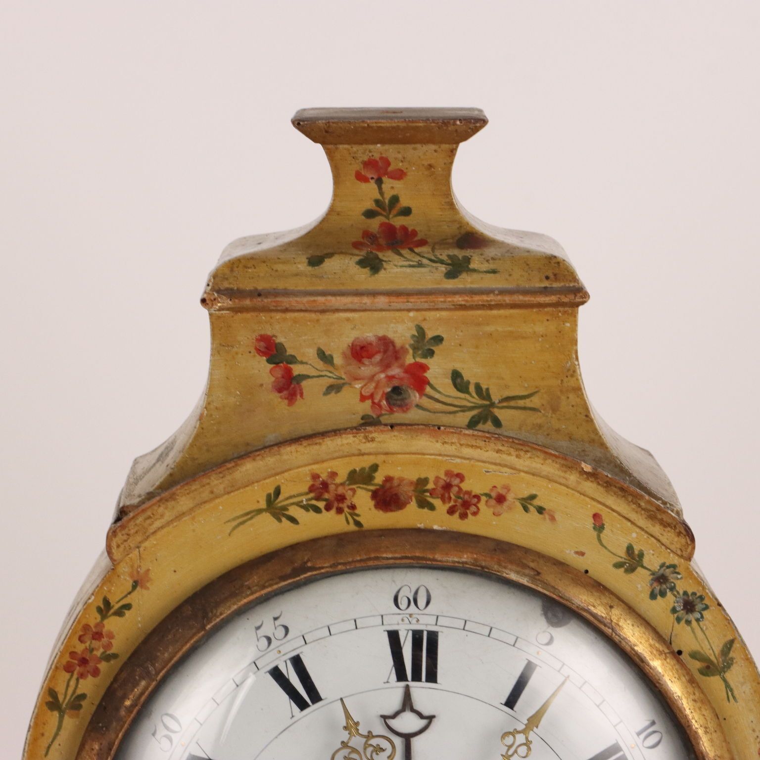 Antique Pendulum Clock Wood Decorations France XVIII Century photo for sale