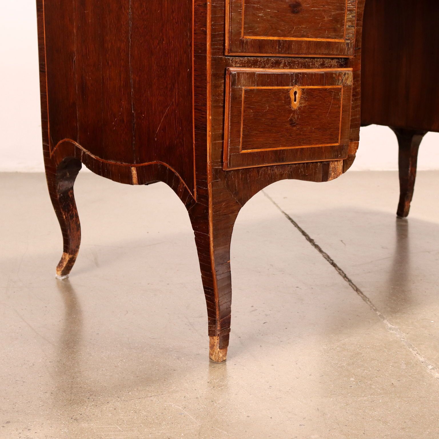 Ancient Neoclassical Writing Desk '700 Exotic Wood Veneer Silver Fir photo Furniture