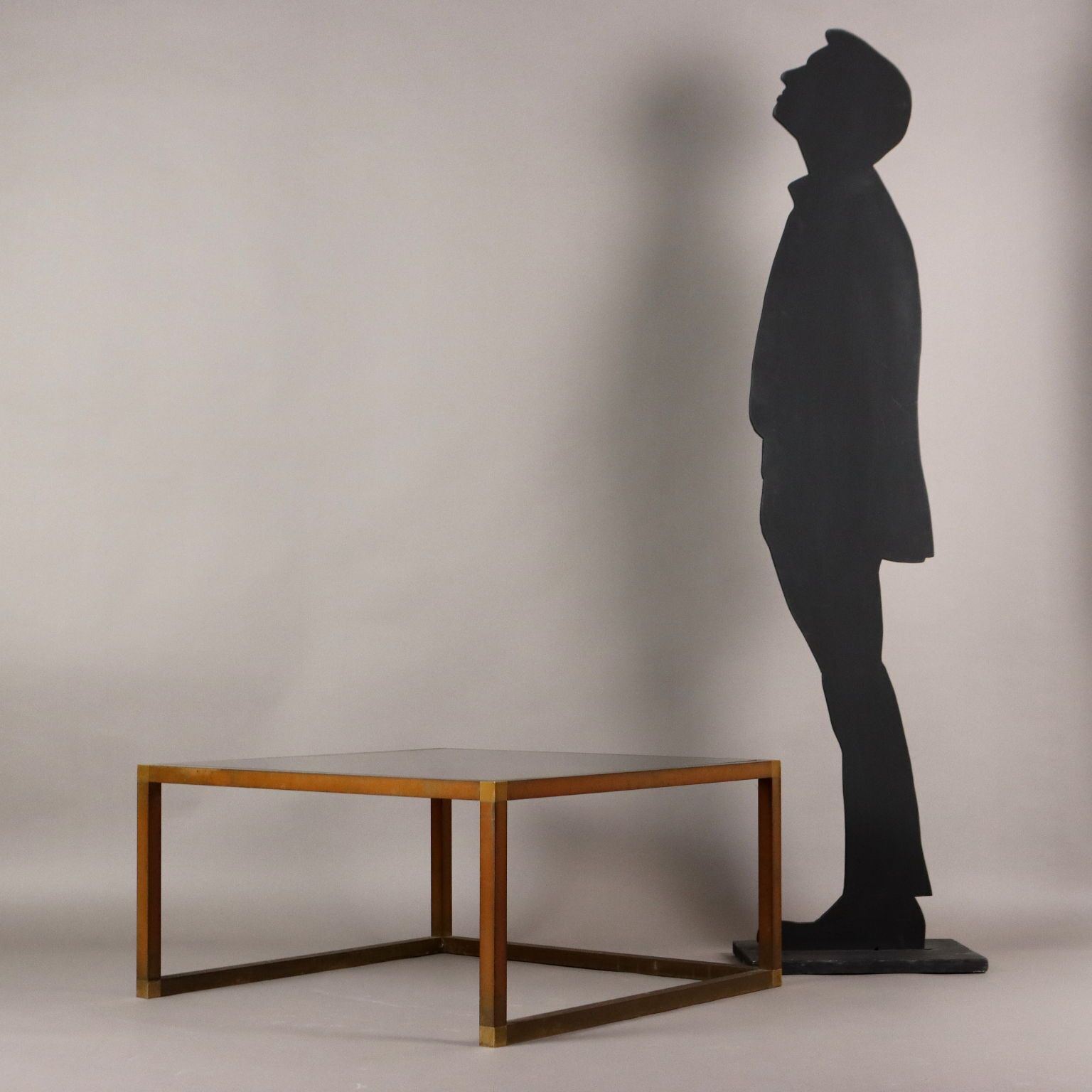 Vintage Coffee Table Brass Glass Italy 1960s 1970s photo furniture
