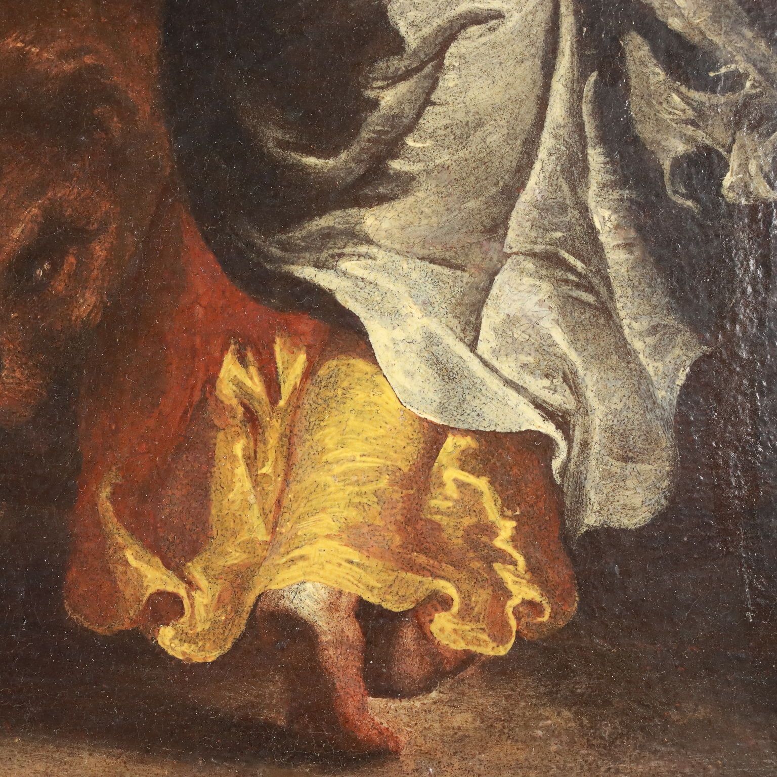 Painting Daniel In The Lion's Dem Oil On Canvas XVII Century photo vinterior